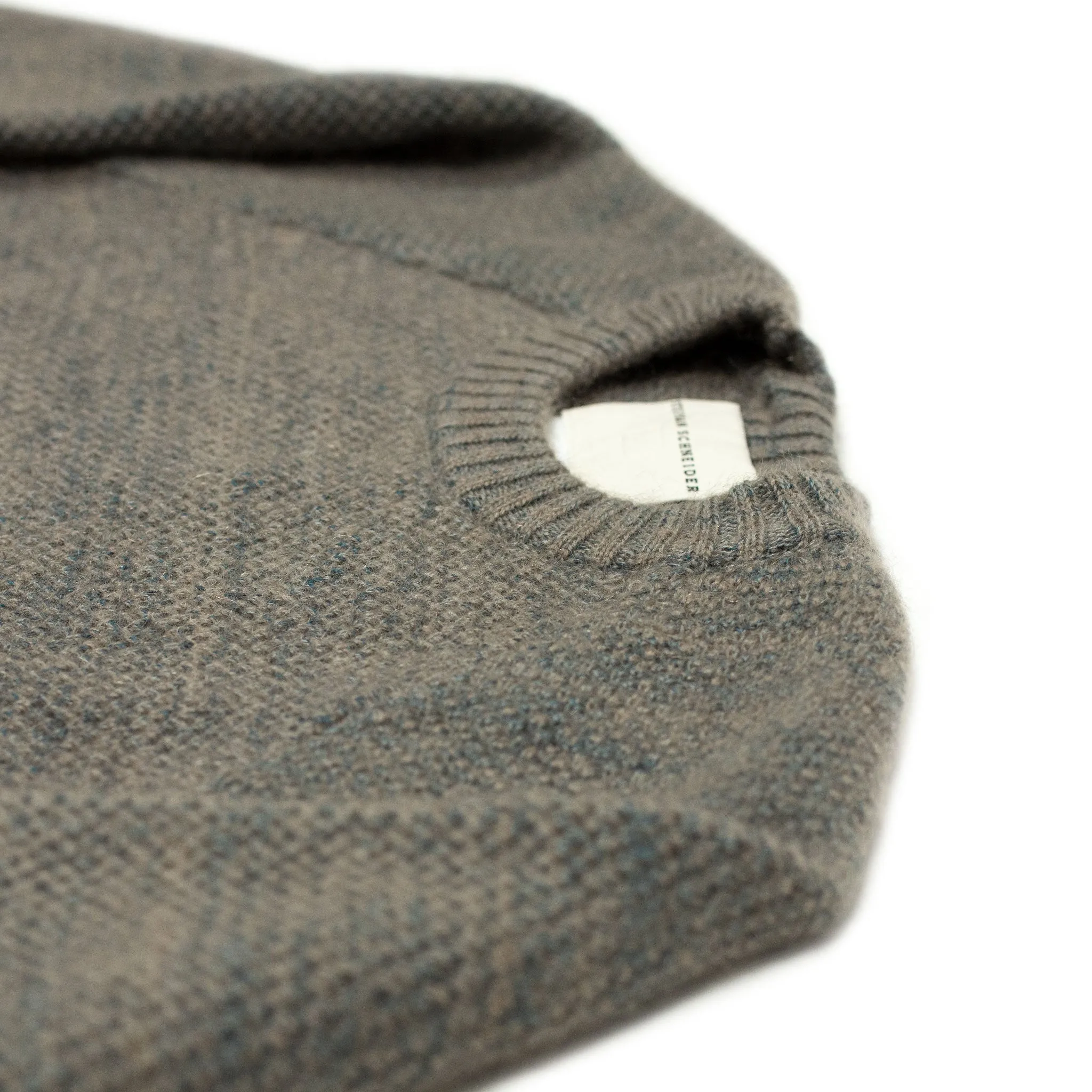 "Boucle" crewneck raglan sweater in "Foggy" wool mohair birdseye