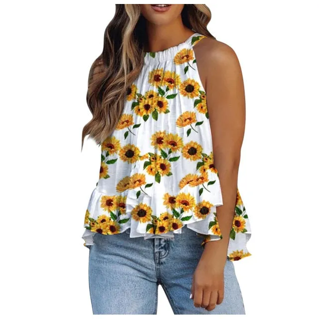 "Clementine" Sleeveless O-neck Top