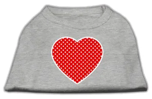 Red Swiss Dot Heart Screen Print Shirt Grey Sm (10)