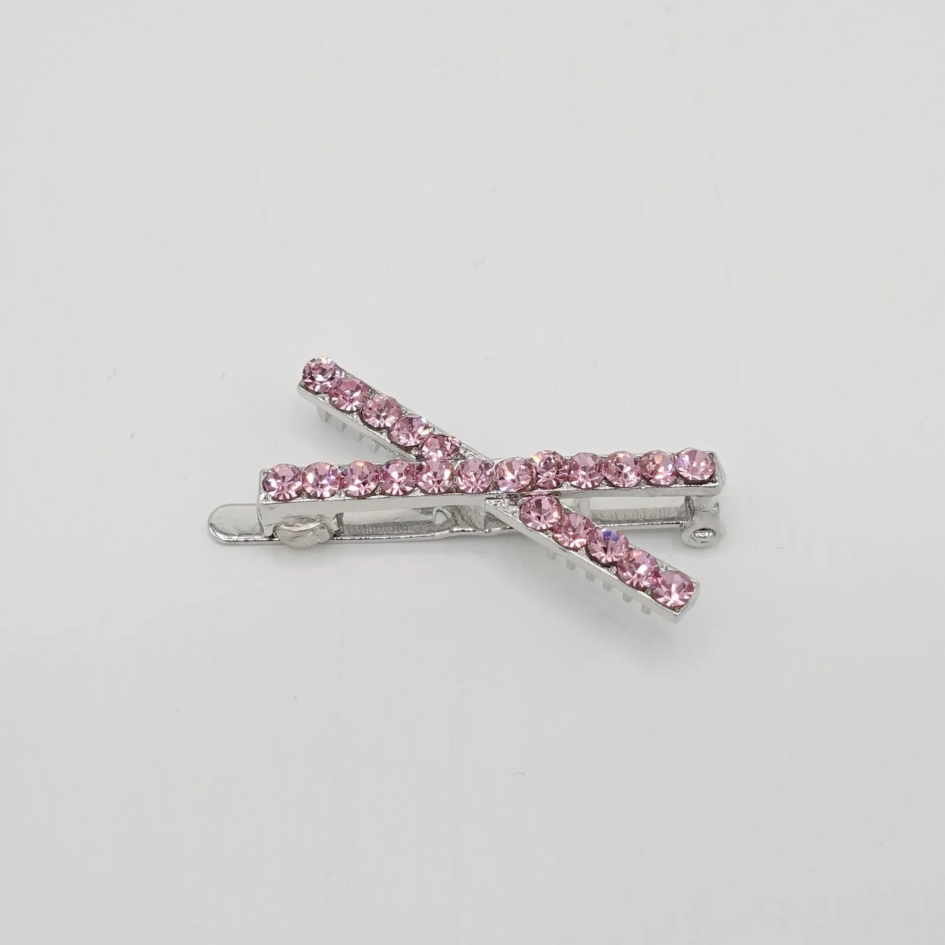 rhinestone embellished cross magnetic hair clip