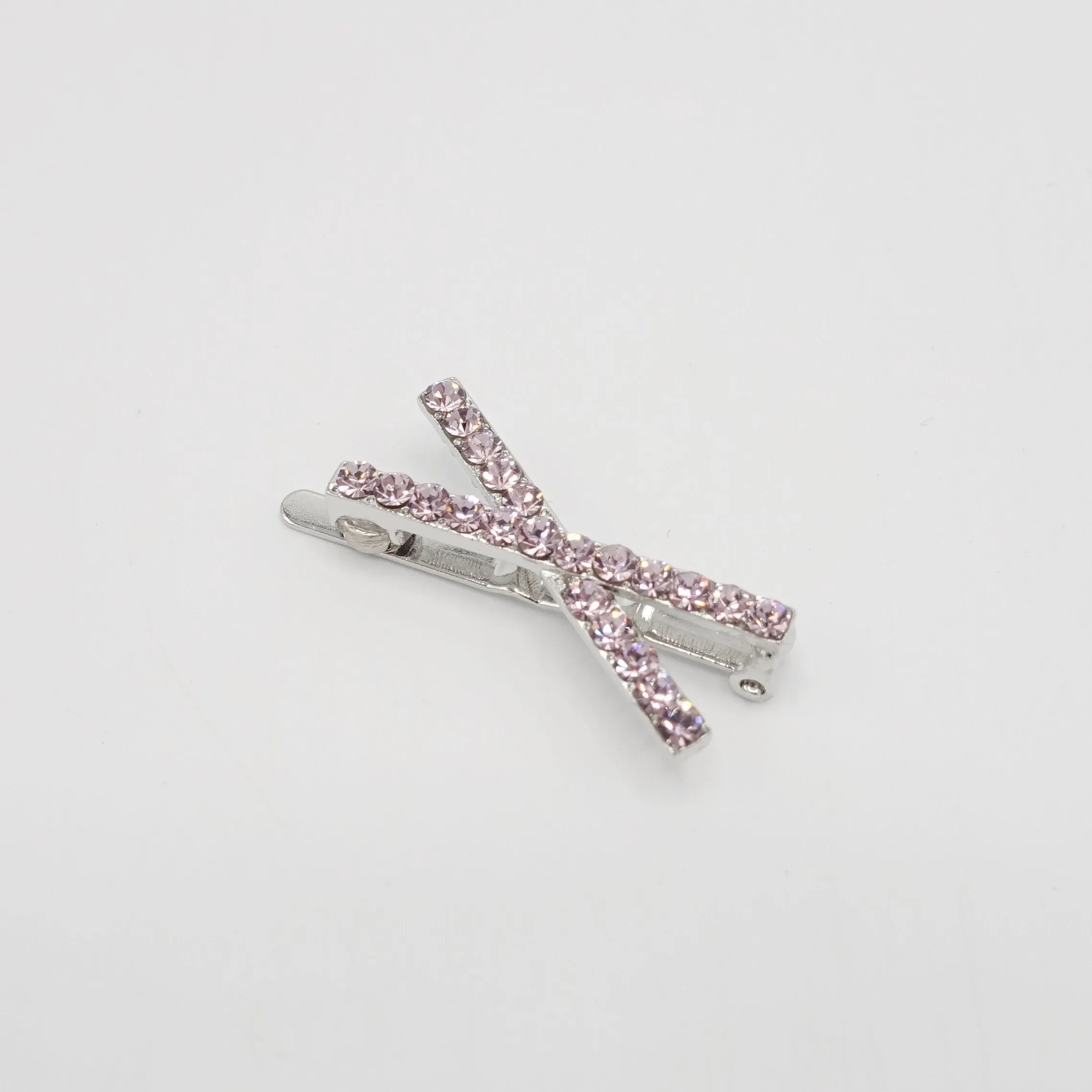 rhinestone embellished cross magnetic hair clip