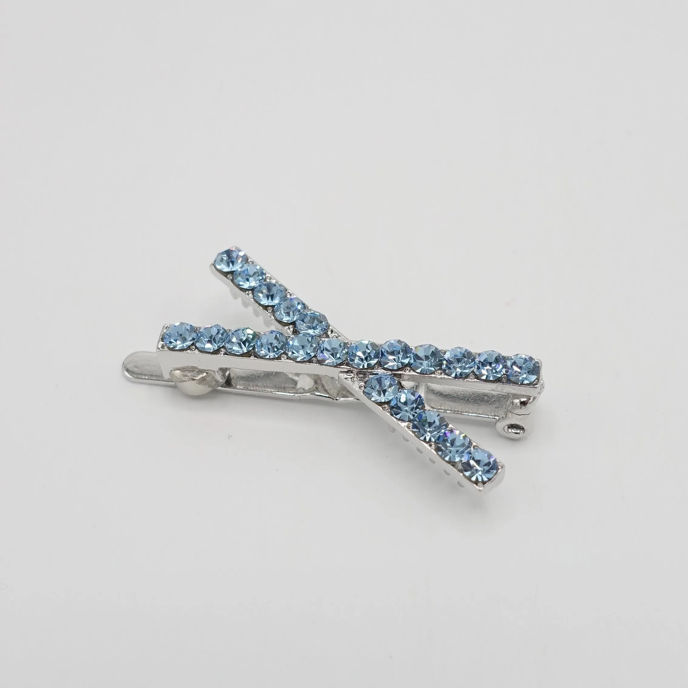 rhinestone embellished cross magnetic hair clip