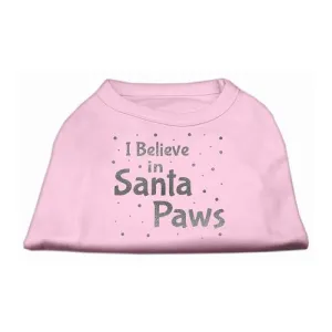 Screenprint Santa Paws Pet Shirt Light Pink XS (8)