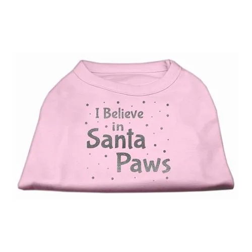 Screenprint Santa Paws Pet Shirt Light Pink XS (8)