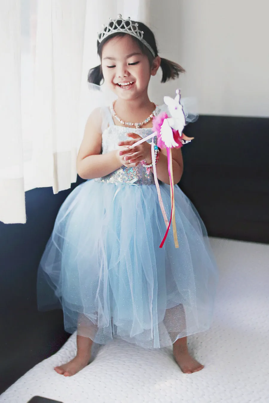 Sequin Princess Dress Blue 5/6