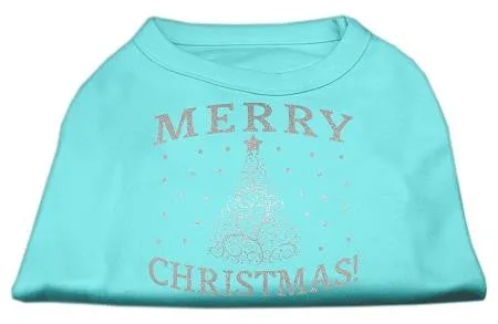 Shimmer Christmas Tree Pet Shirt Aqua XXXL (20)