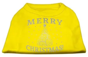 Shimmer Christmas Tree Pet Shirt Yellow XL (16)