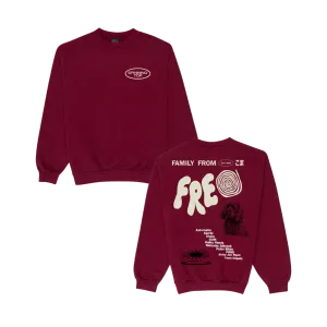 Spinning Top / Fam From Freo Red Crewneck