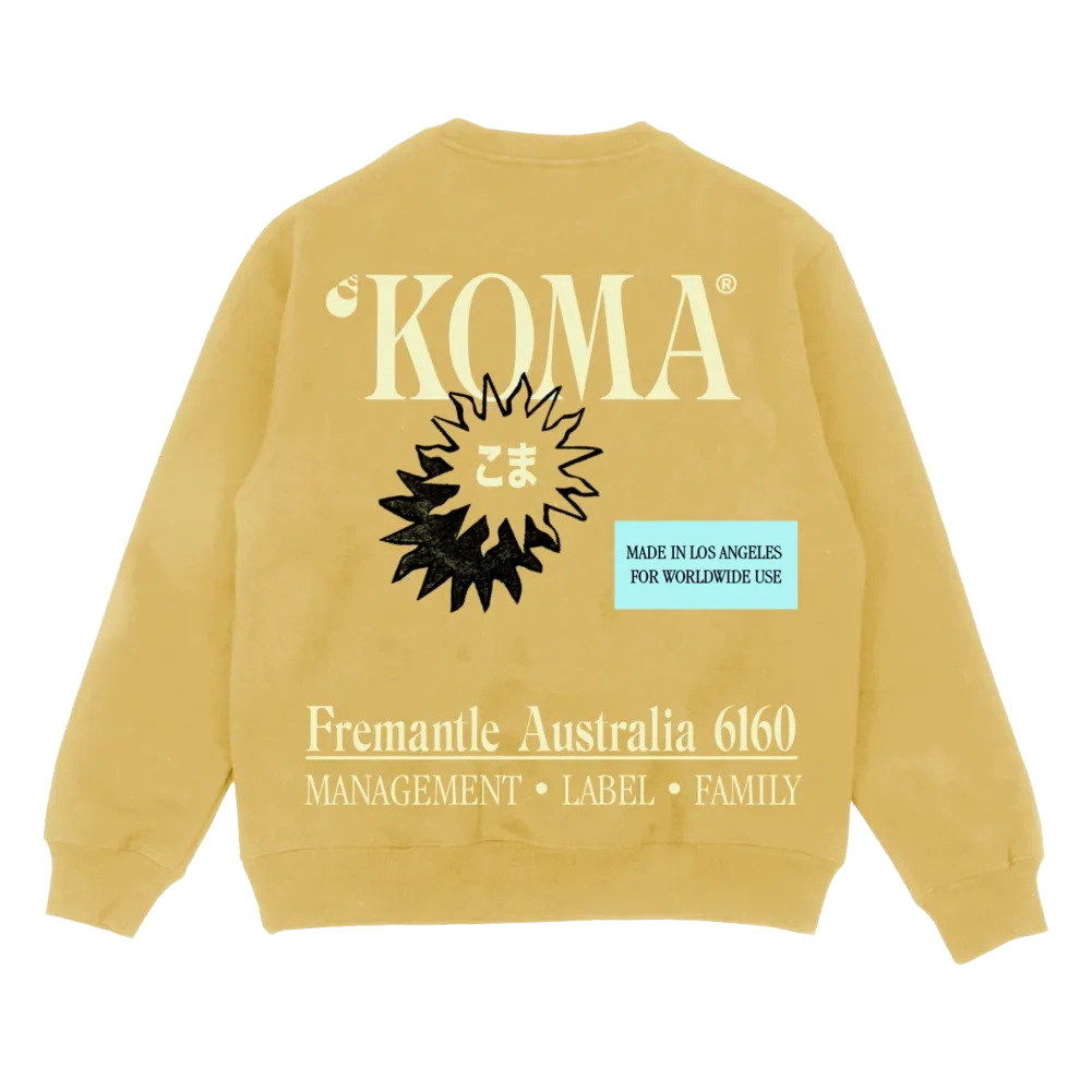 Spinning Top / Koma Dawg Mustard Crewneck