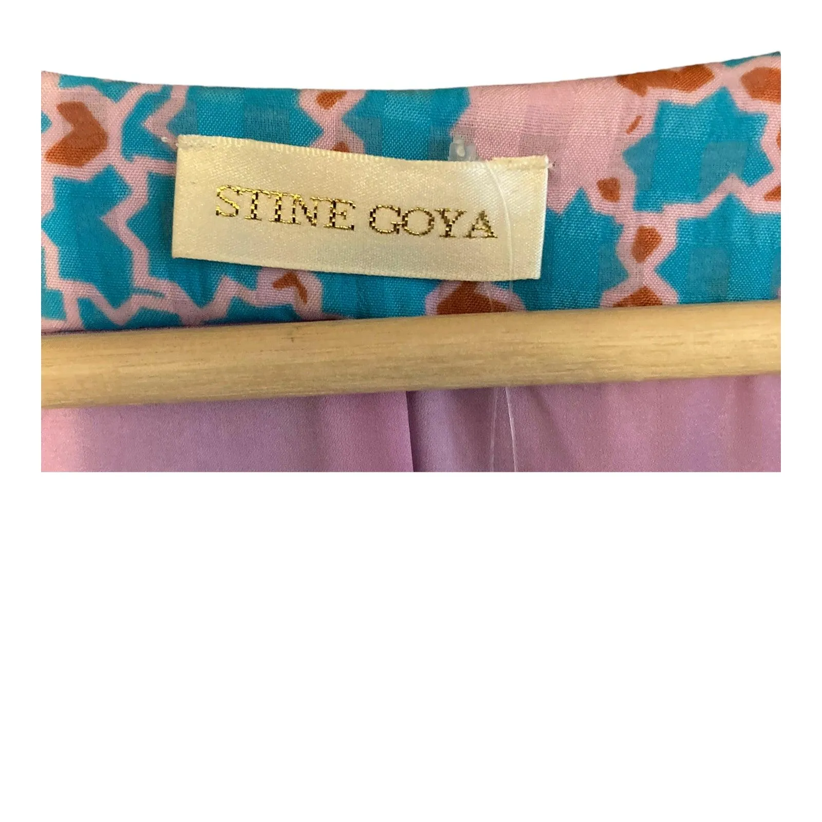 Stine Goya Turquoise & Pink Long Sleeved Dress UK Size 14