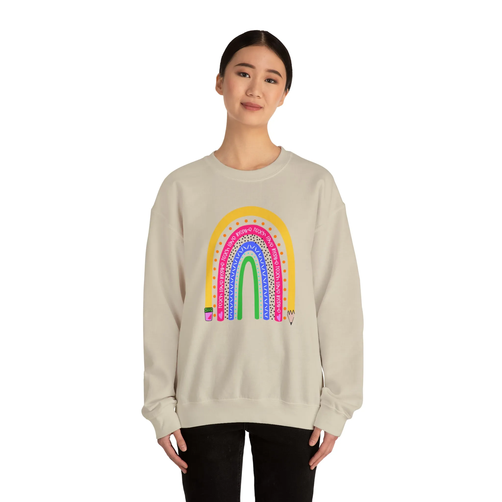 Teach love inspire Unisex Heavy Blend™ Crewneck Sweatshirt