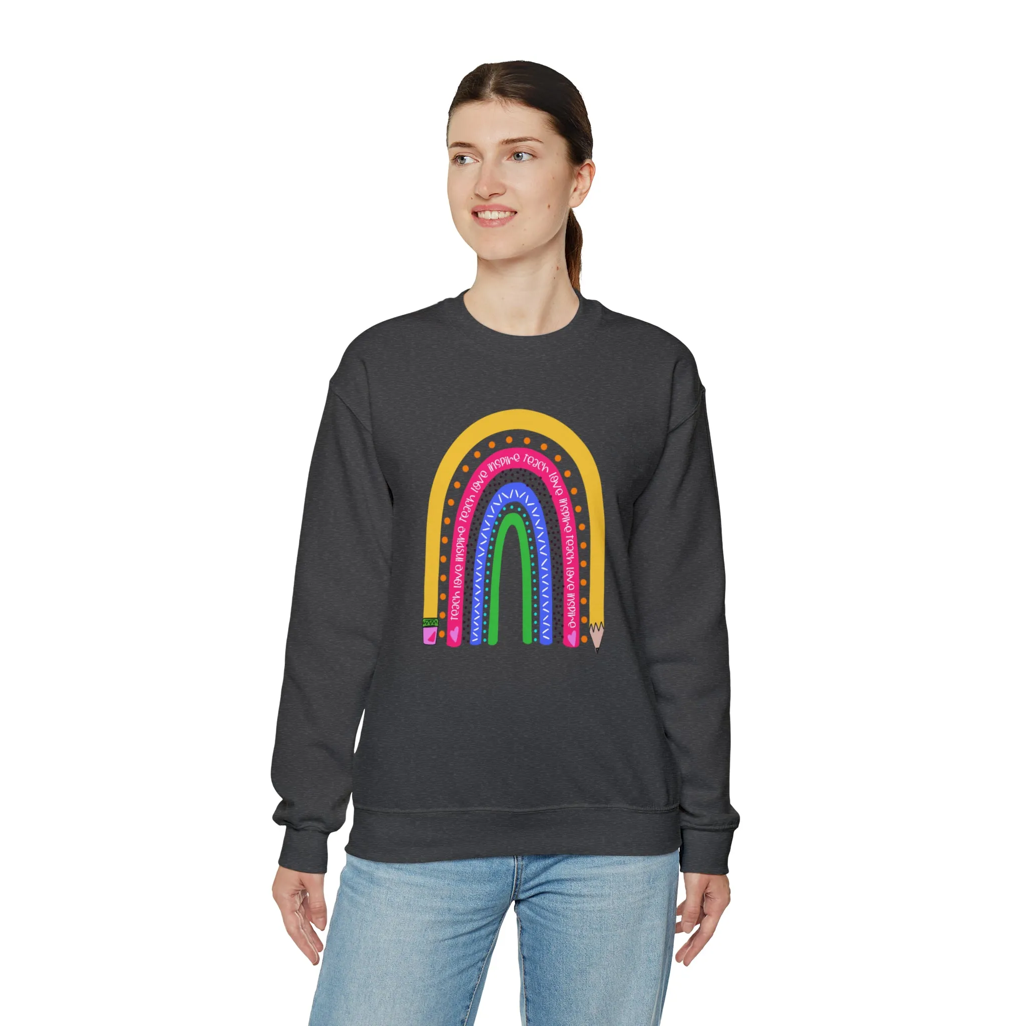 Teach love inspire Unisex Heavy Blend™ Crewneck Sweatshirt