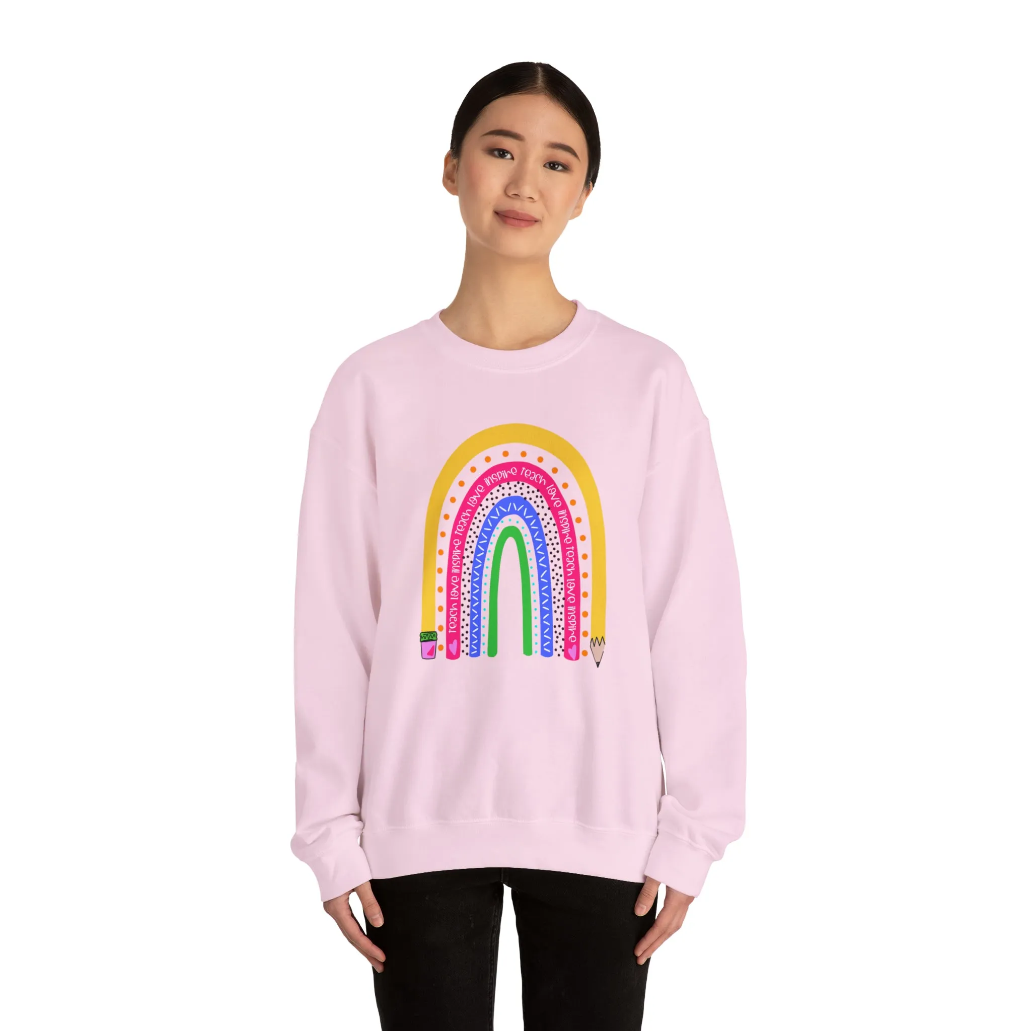 Teach love inspire Unisex Heavy Blend™ Crewneck Sweatshirt