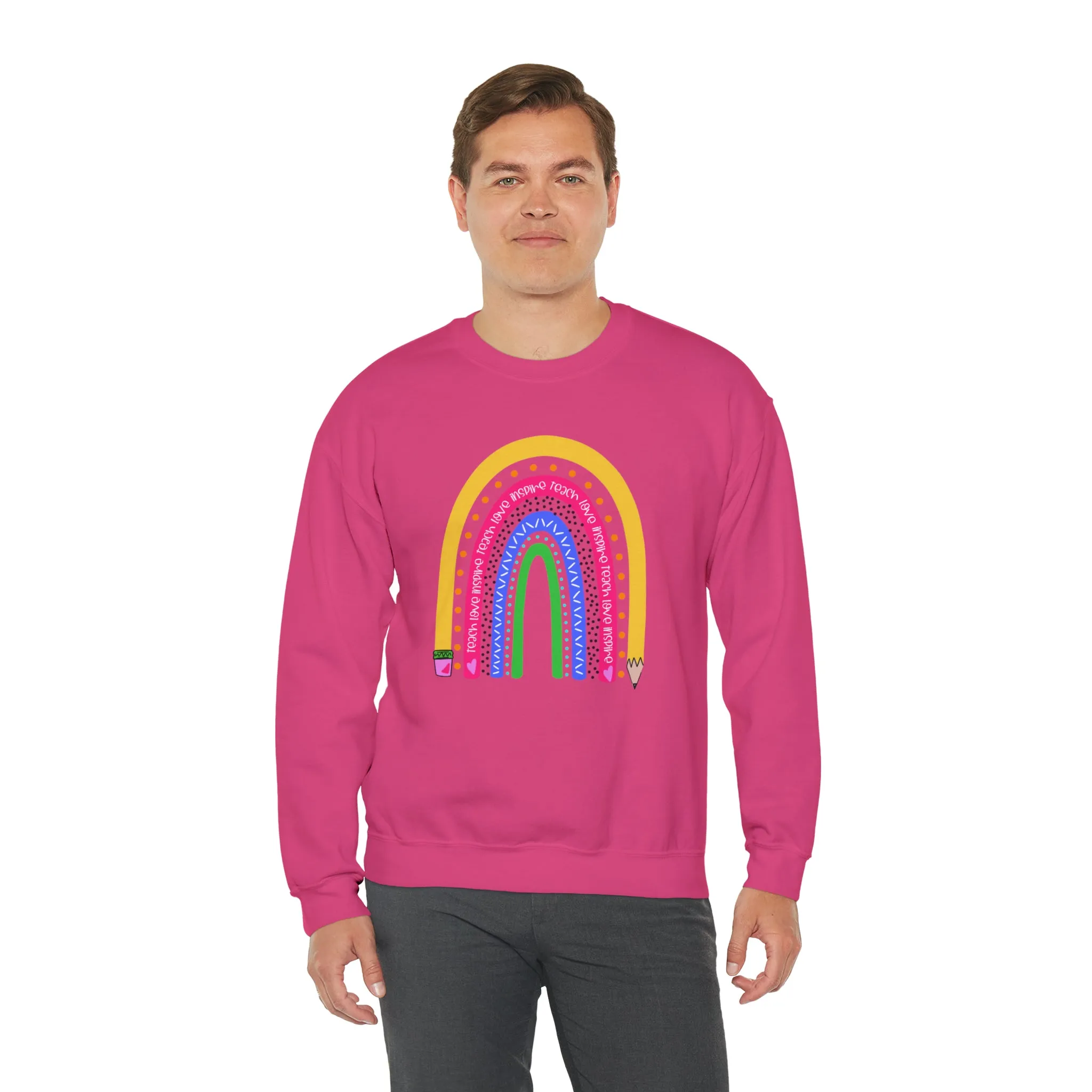 Teach love inspire Unisex Heavy Blend™ Crewneck Sweatshirt