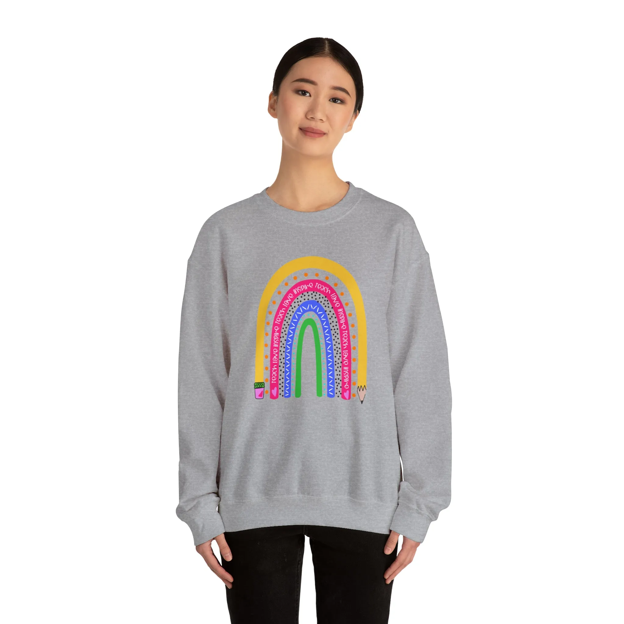 Teach love inspire Unisex Heavy Blend™ Crewneck Sweatshirt