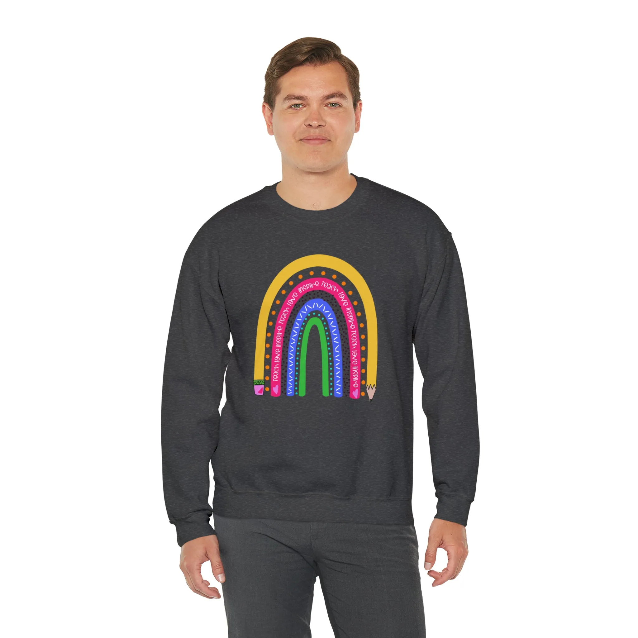 Teach love inspire Unisex Heavy Blend™ Crewneck Sweatshirt