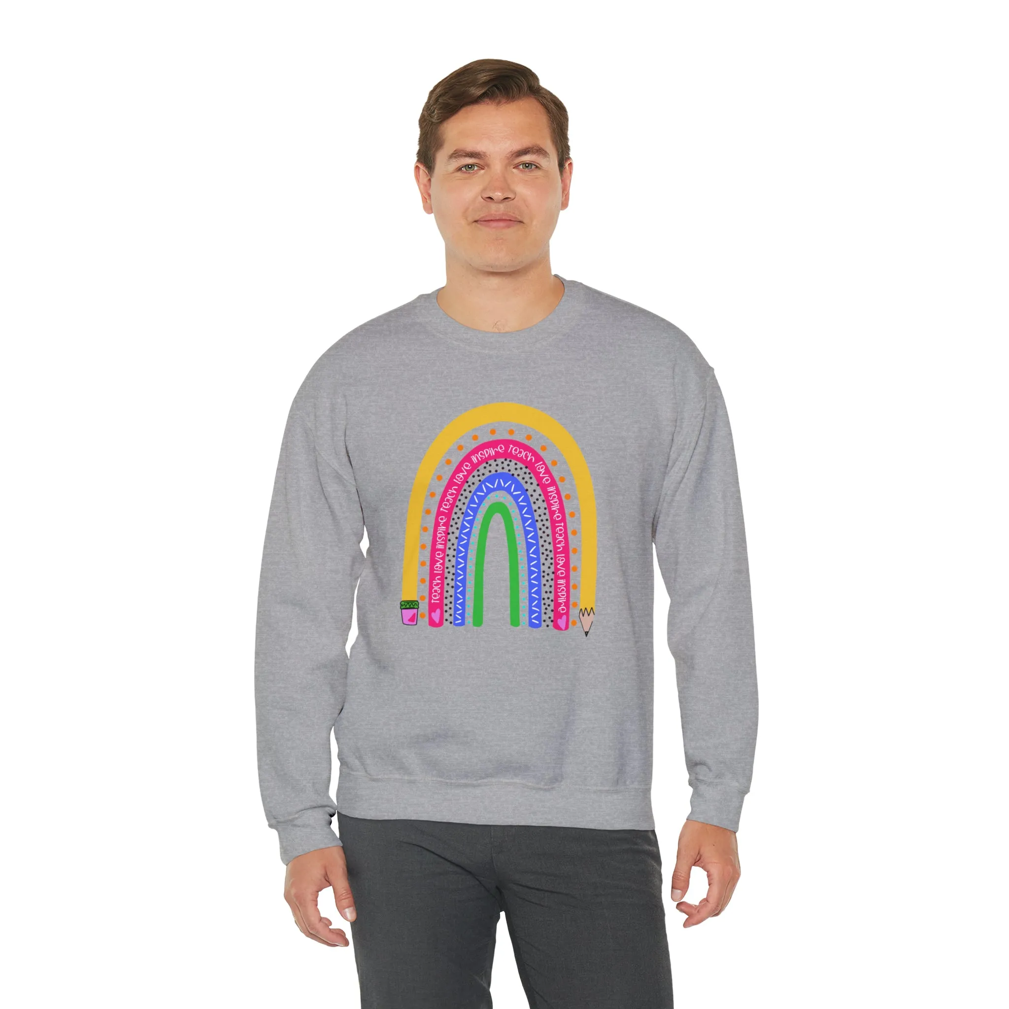 Teach love inspire Unisex Heavy Blend™ Crewneck Sweatshirt