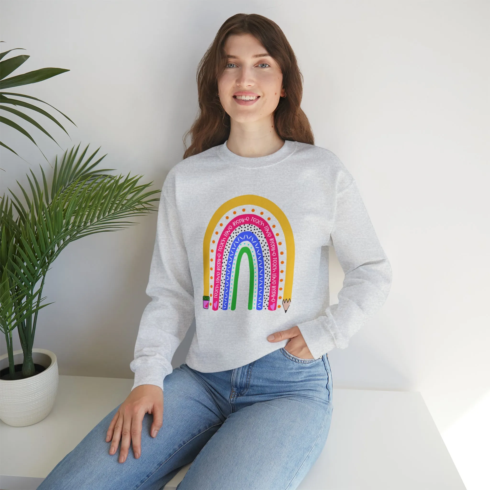 Teach love inspire Unisex Heavy Blend™ Crewneck Sweatshirt