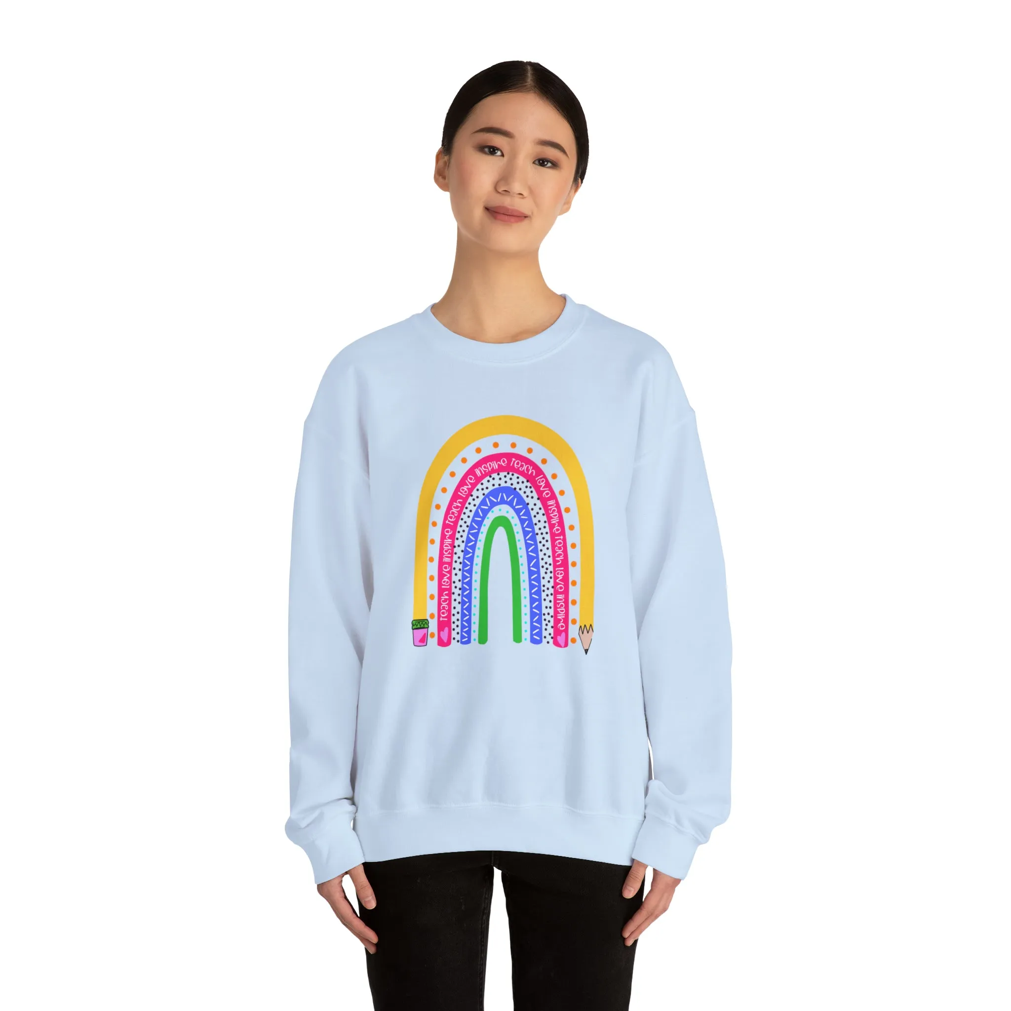 Teach love inspire Unisex Heavy Blend™ Crewneck Sweatshirt