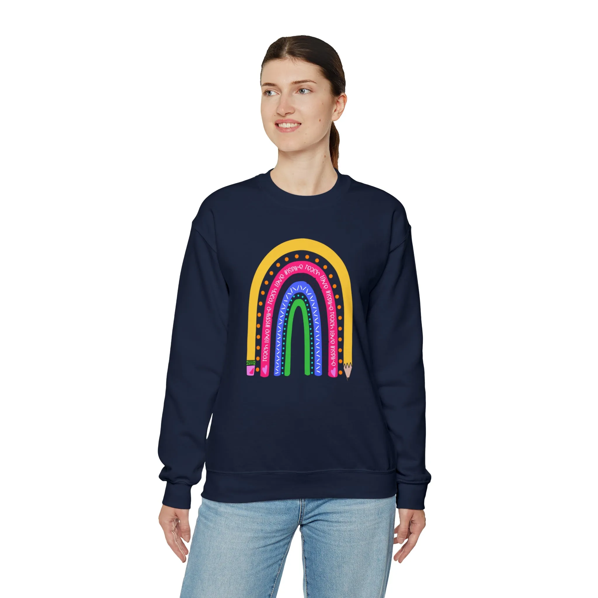 Teach love inspire Unisex Heavy Blend™ Crewneck Sweatshirt