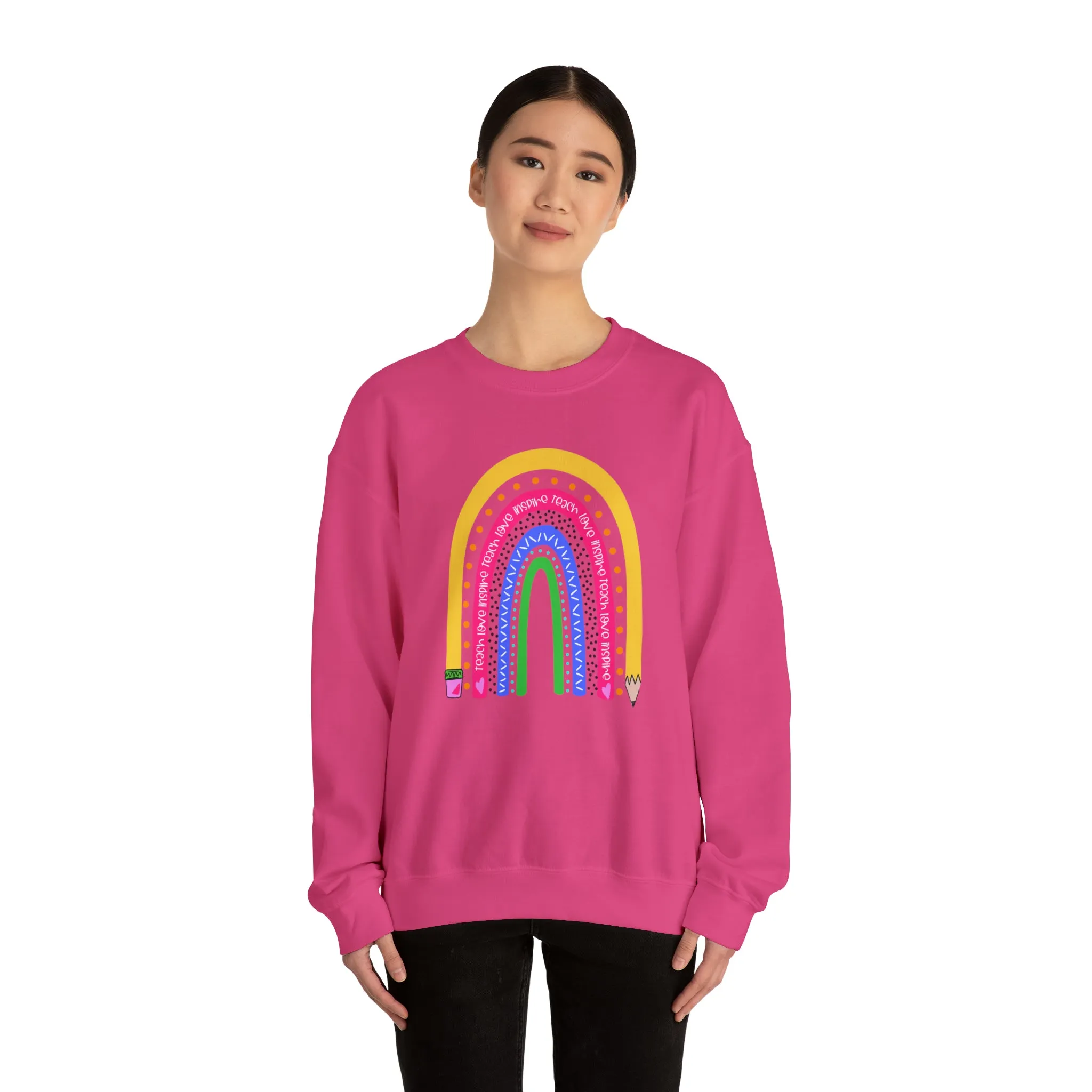 Teach love inspire Unisex Heavy Blend™ Crewneck Sweatshirt