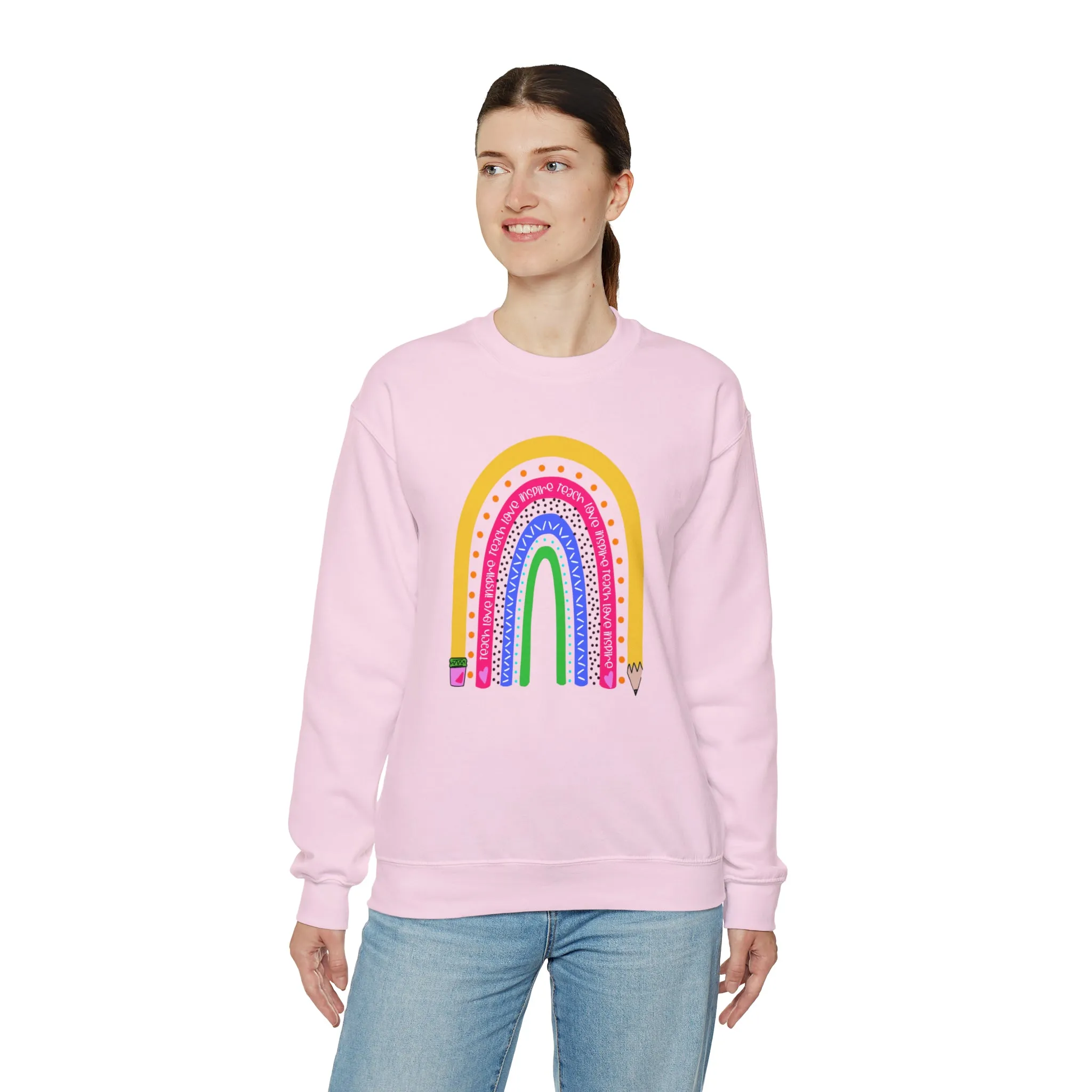 Teach love inspire Unisex Heavy Blend™ Crewneck Sweatshirt