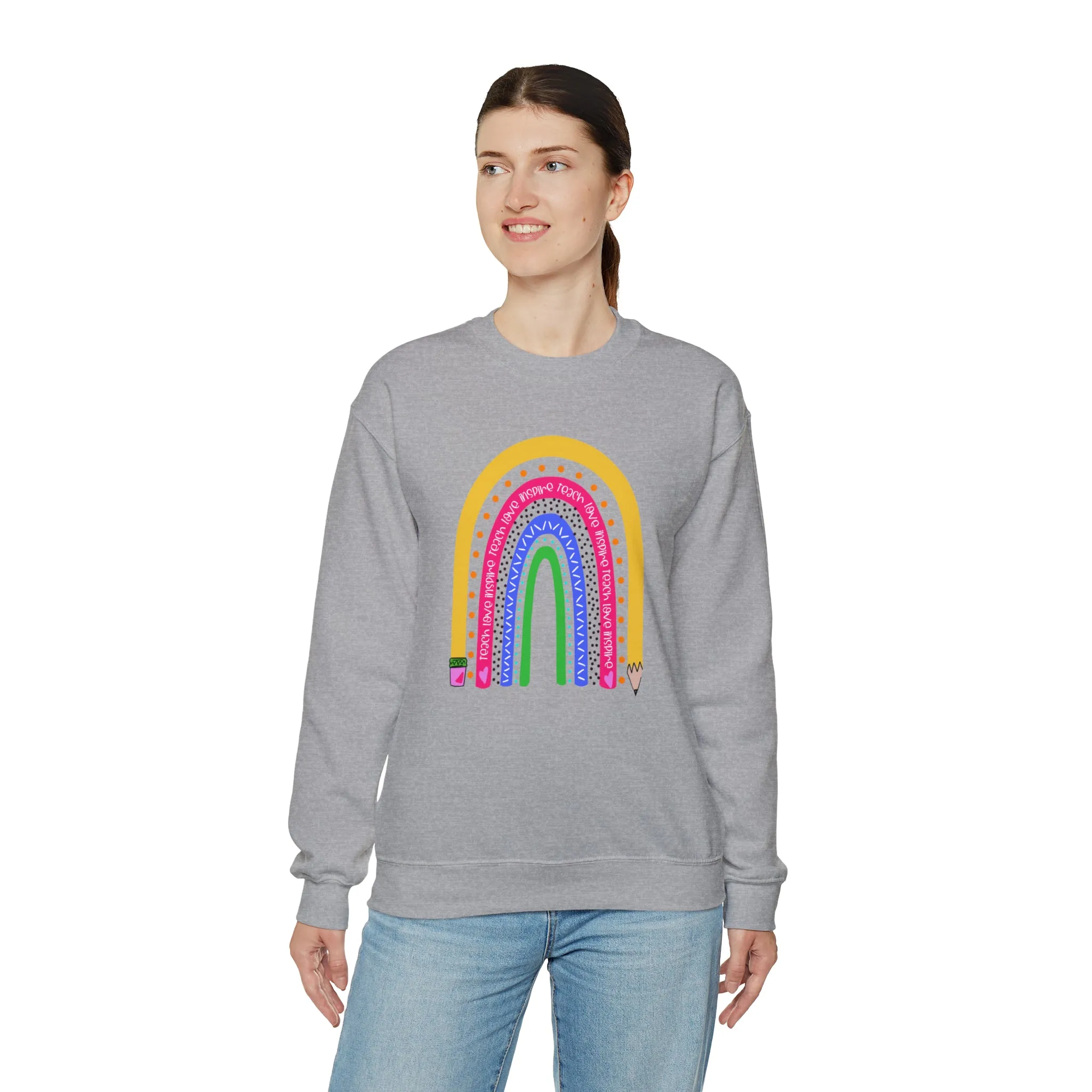 Teach love inspire Unisex Heavy Blend™ Crewneck Sweatshirt