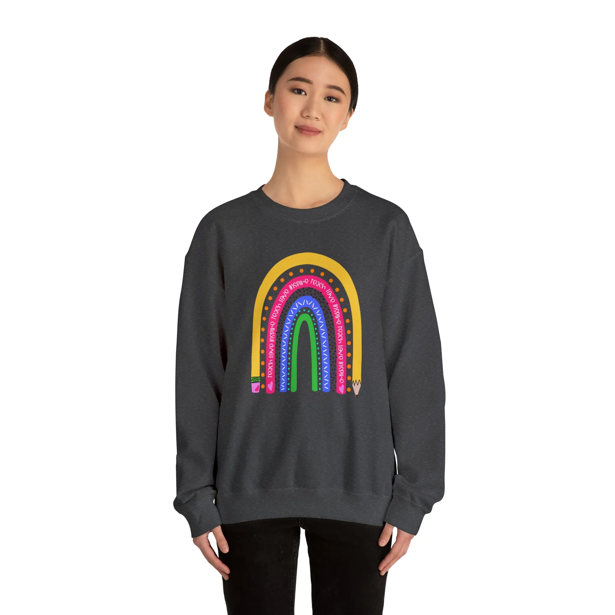 Teach love inspire Unisex Heavy Blend™ Crewneck Sweatshirt