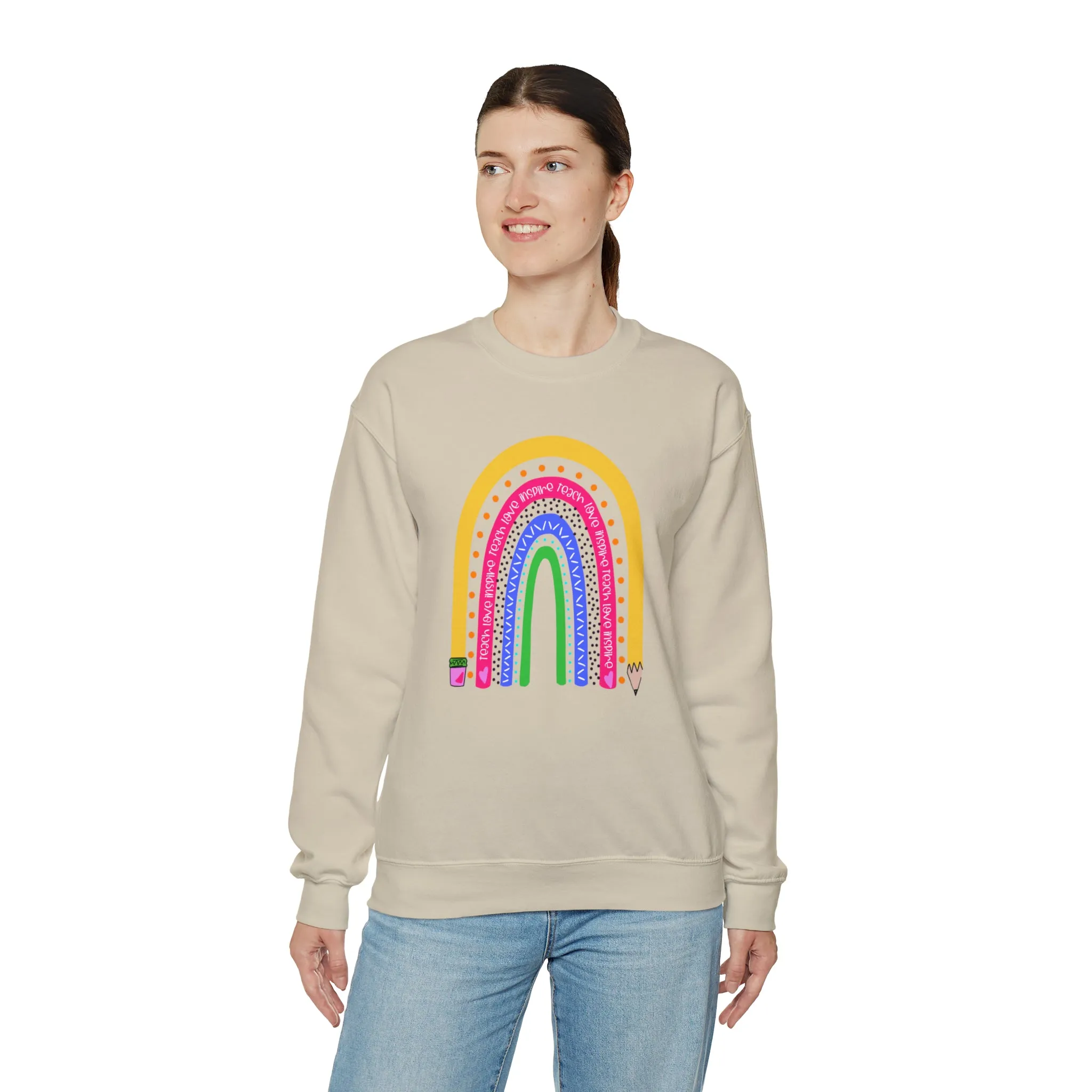 Teach love inspire Unisex Heavy Blend™ Crewneck Sweatshirt