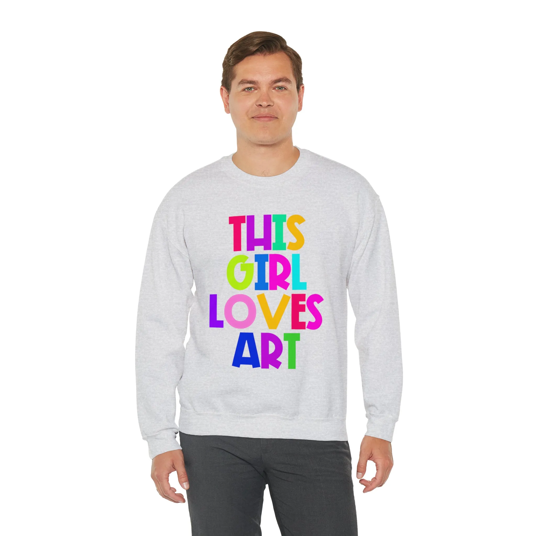 This Girl Loves Art Unisex Heavy Blend™ Crewneck Sweatshirt