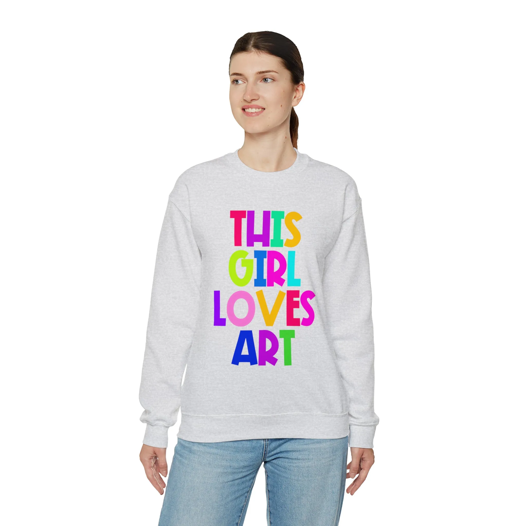 This Girl Loves Art Unisex Heavy Blend™ Crewneck Sweatshirt