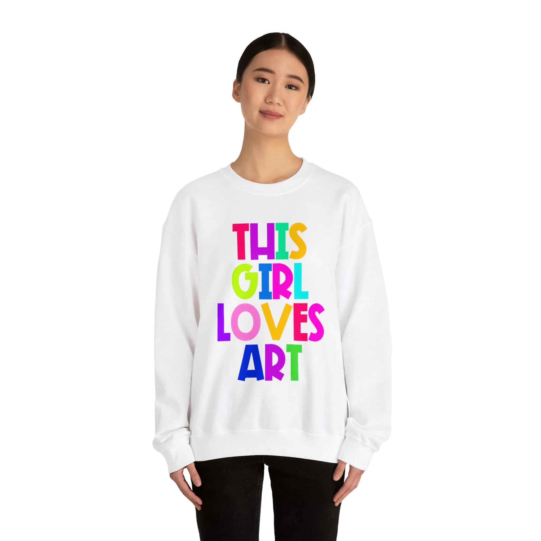 This Girl Loves Art Unisex Heavy Blend™ Crewneck Sweatshirt