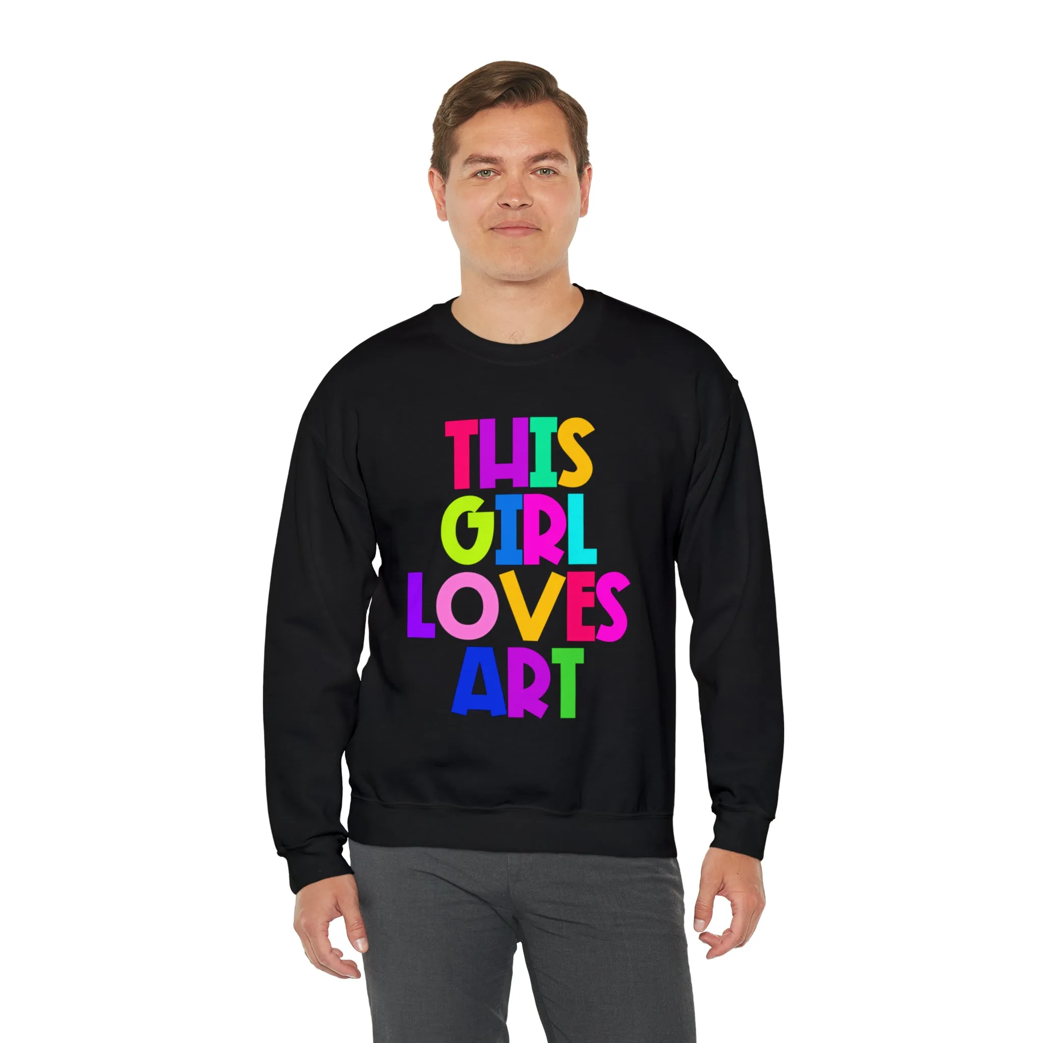 This Girl Loves Art Unisex Heavy Blend™ Crewneck Sweatshirt