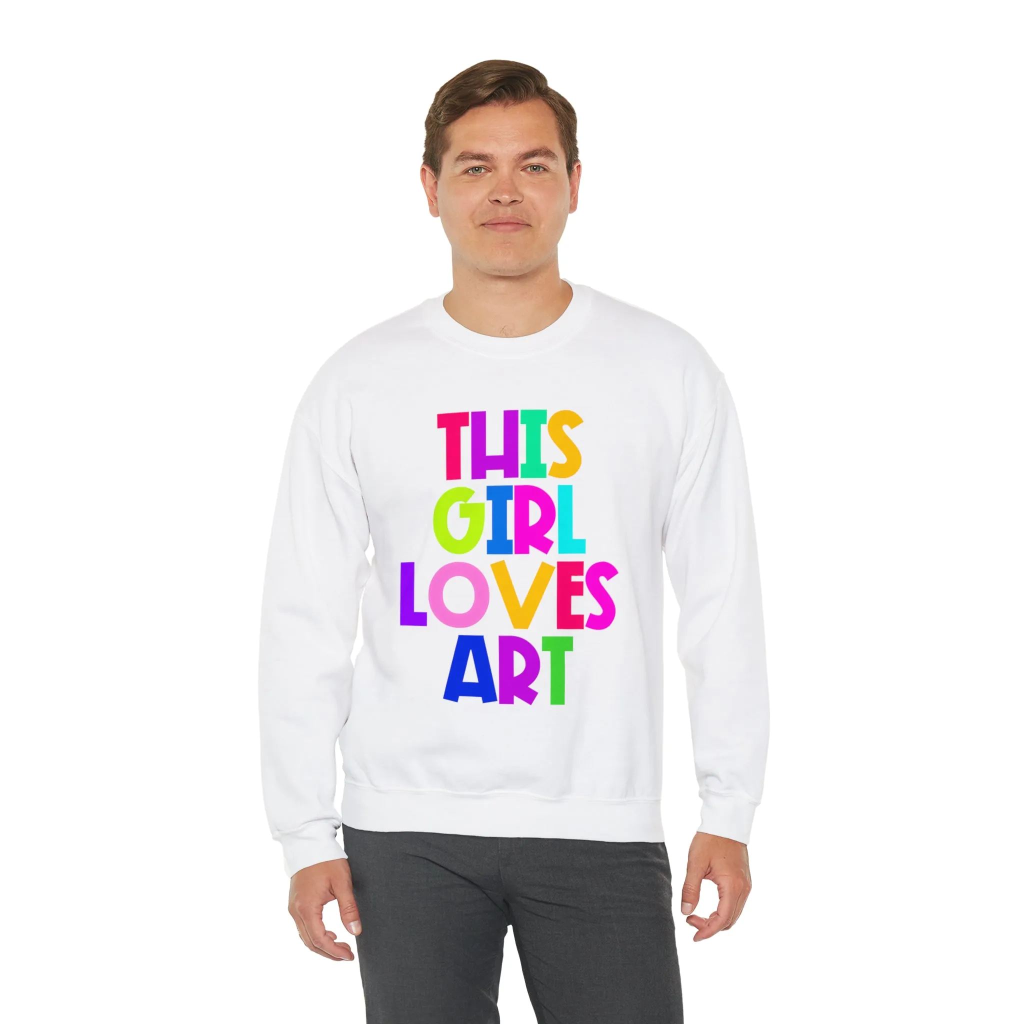 This Girl Loves Art Unisex Heavy Blend™ Crewneck Sweatshirt