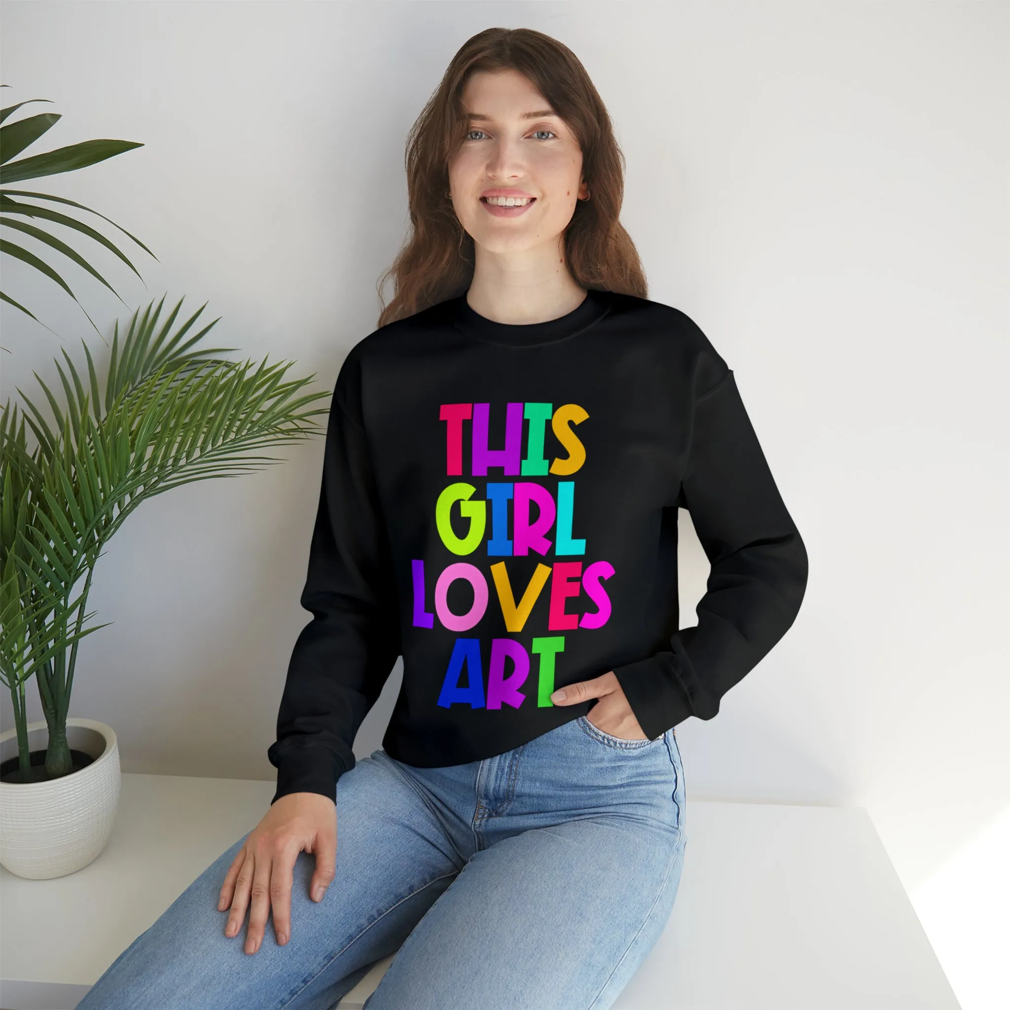 This Girl Loves Art Unisex Heavy Blend™ Crewneck Sweatshirt