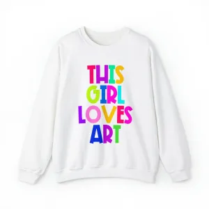 This Girl Loves Art Unisex Heavy Blend™ Crewneck Sweatshirt