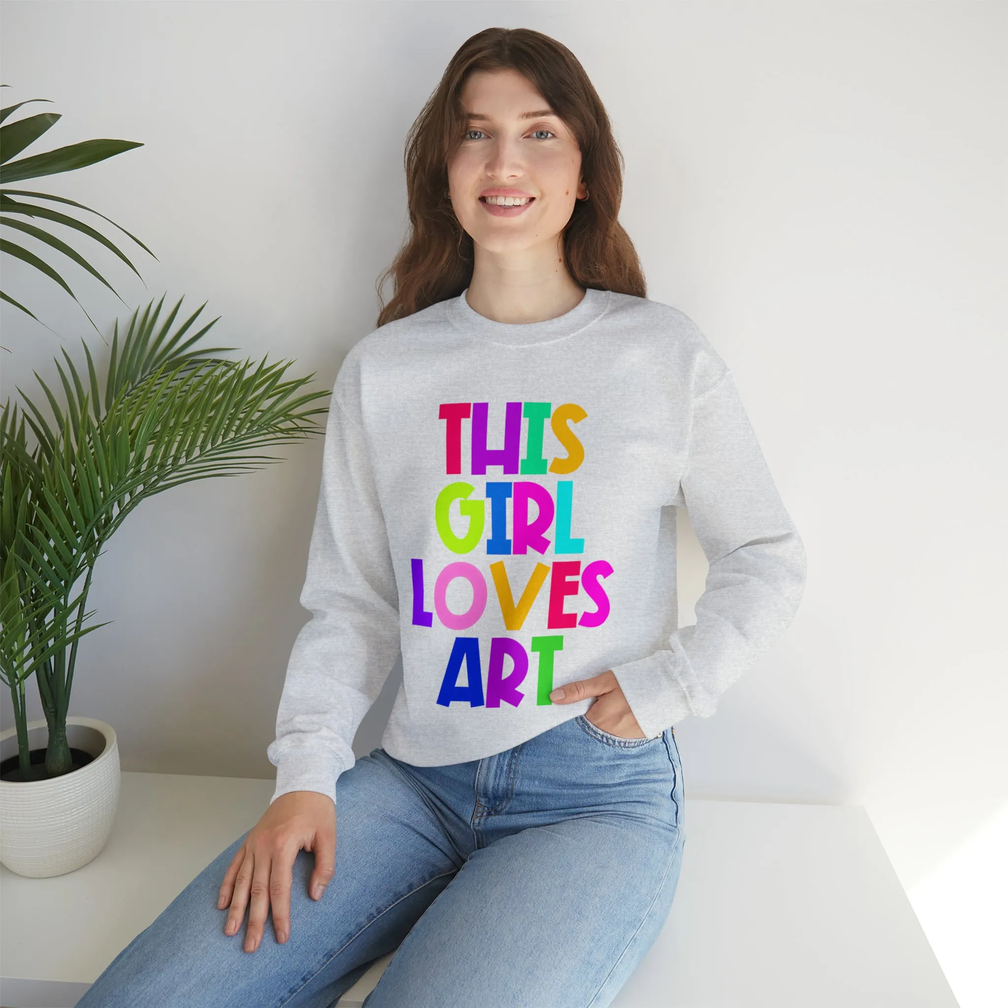 This Girl Loves Art Unisex Heavy Blend™ Crewneck Sweatshirt