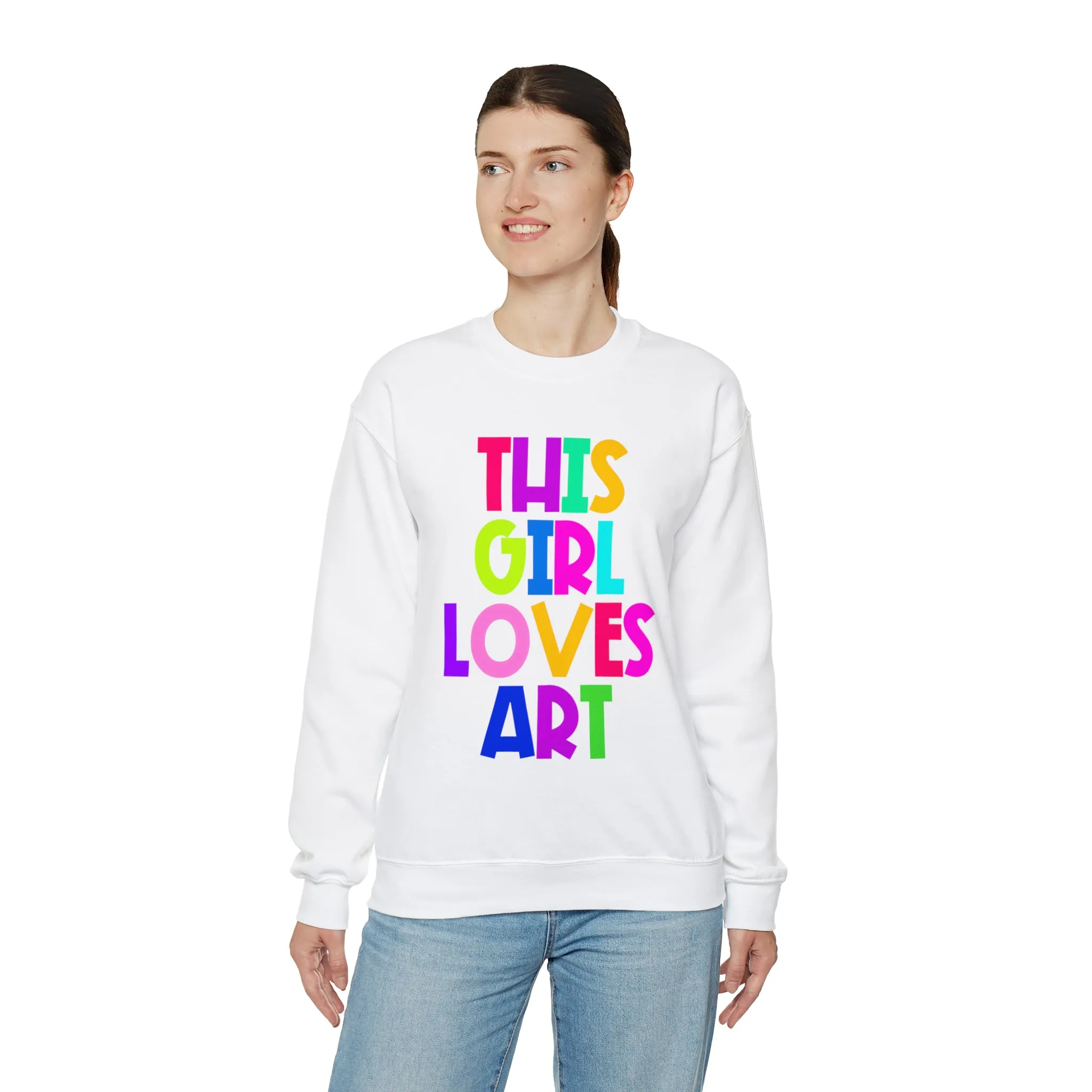 This Girl Loves Art Unisex Heavy Blend™ Crewneck Sweatshirt