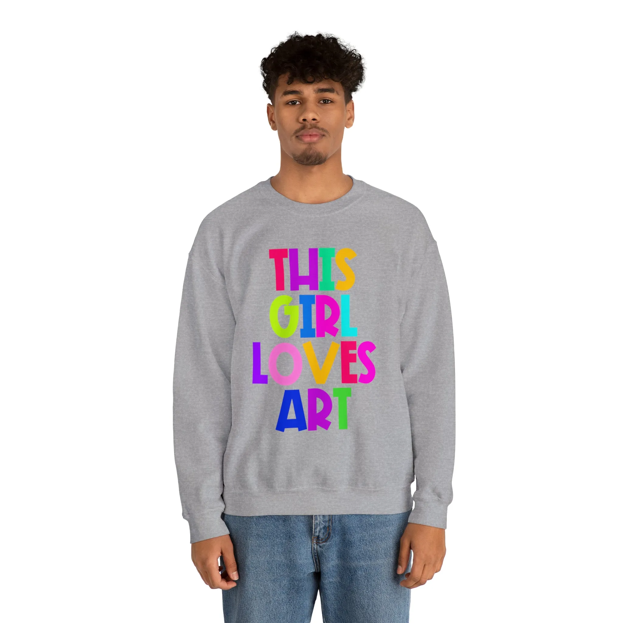 This Girl Loves Art Unisex Heavy Blend™ Crewneck Sweatshirt