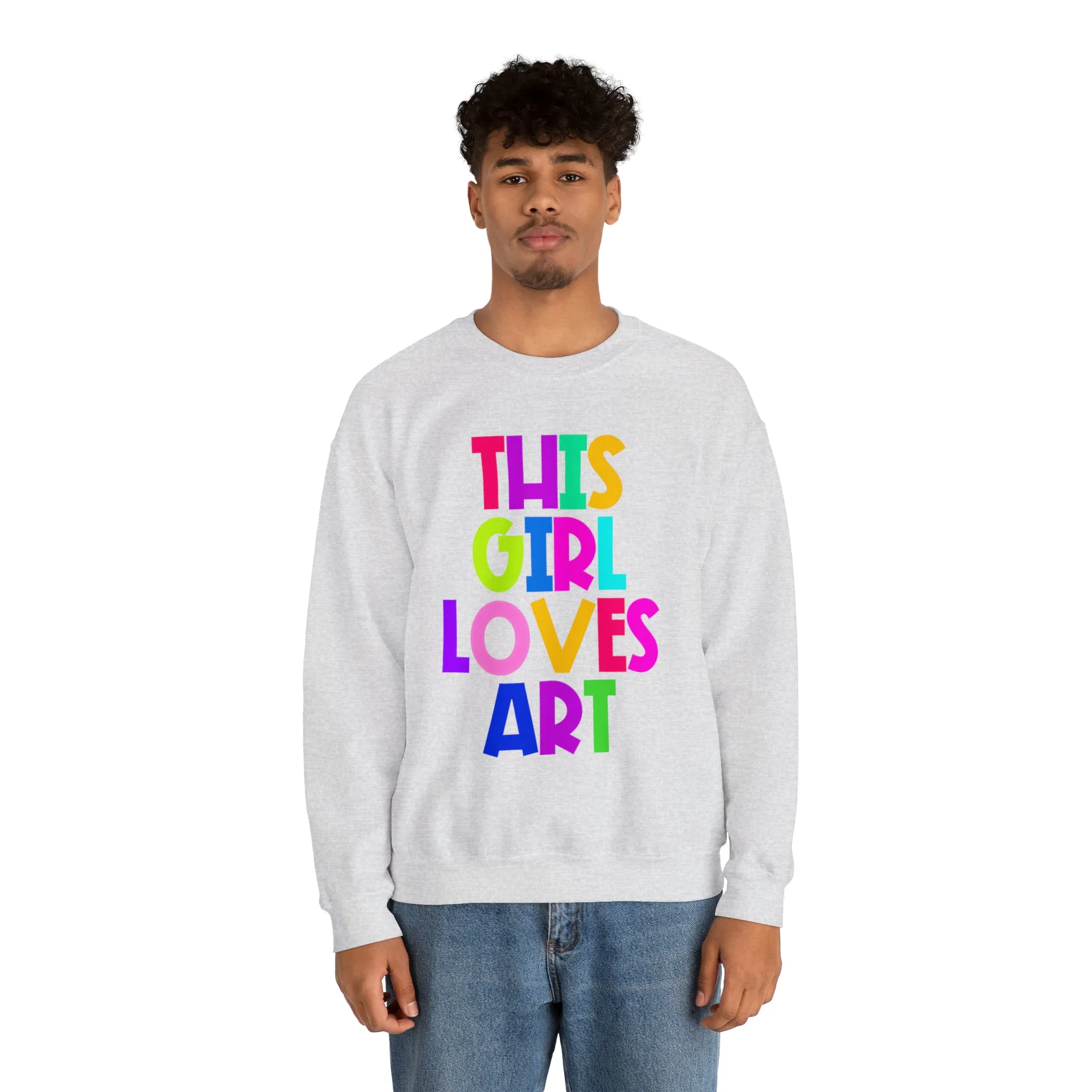 This Girl Loves Art Unisex Heavy Blend™ Crewneck Sweatshirt