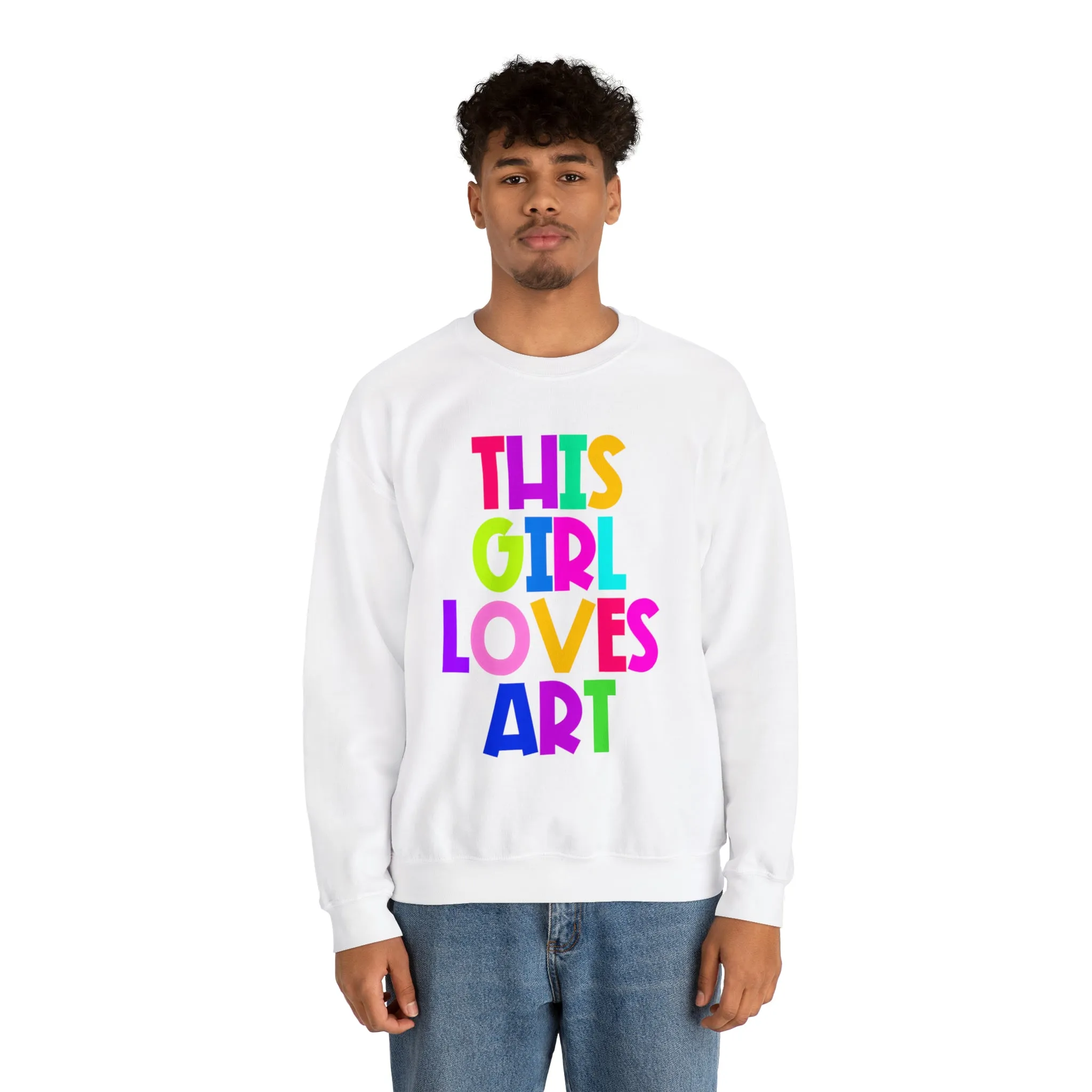 This Girl Loves Art Unisex Heavy Blend™ Crewneck Sweatshirt