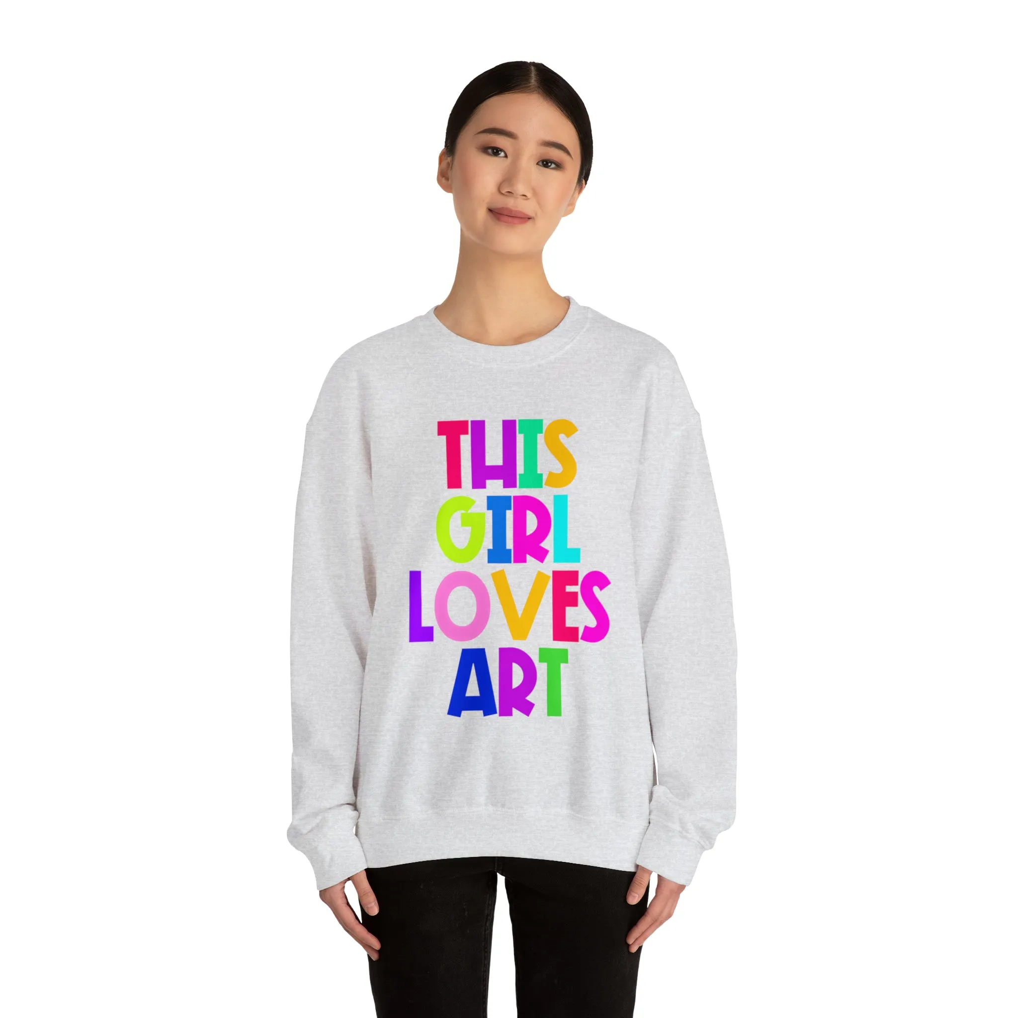 This Girl Loves Art Unisex Heavy Blend™ Crewneck Sweatshirt