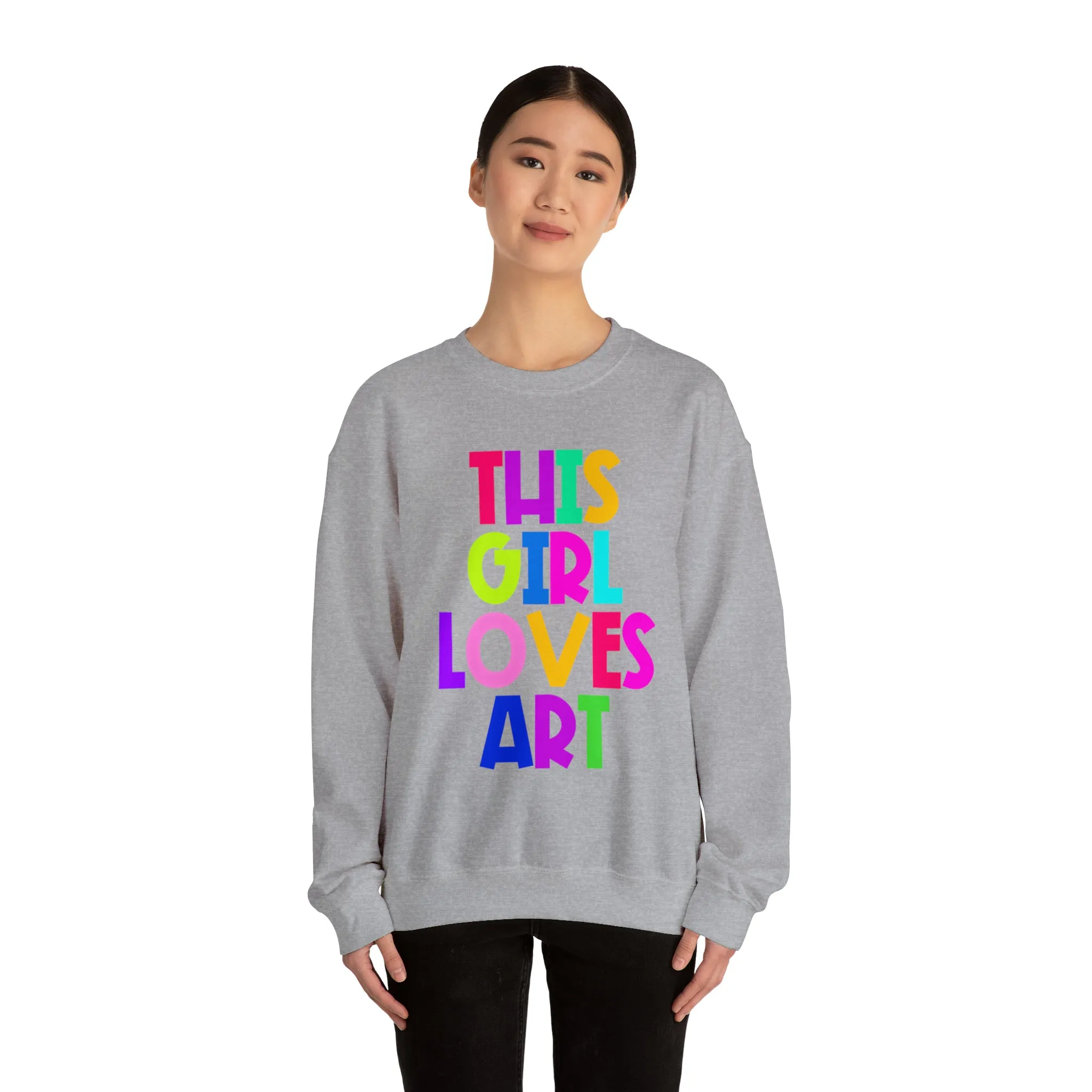 This Girl Loves Art Unisex Heavy Blend™ Crewneck Sweatshirt