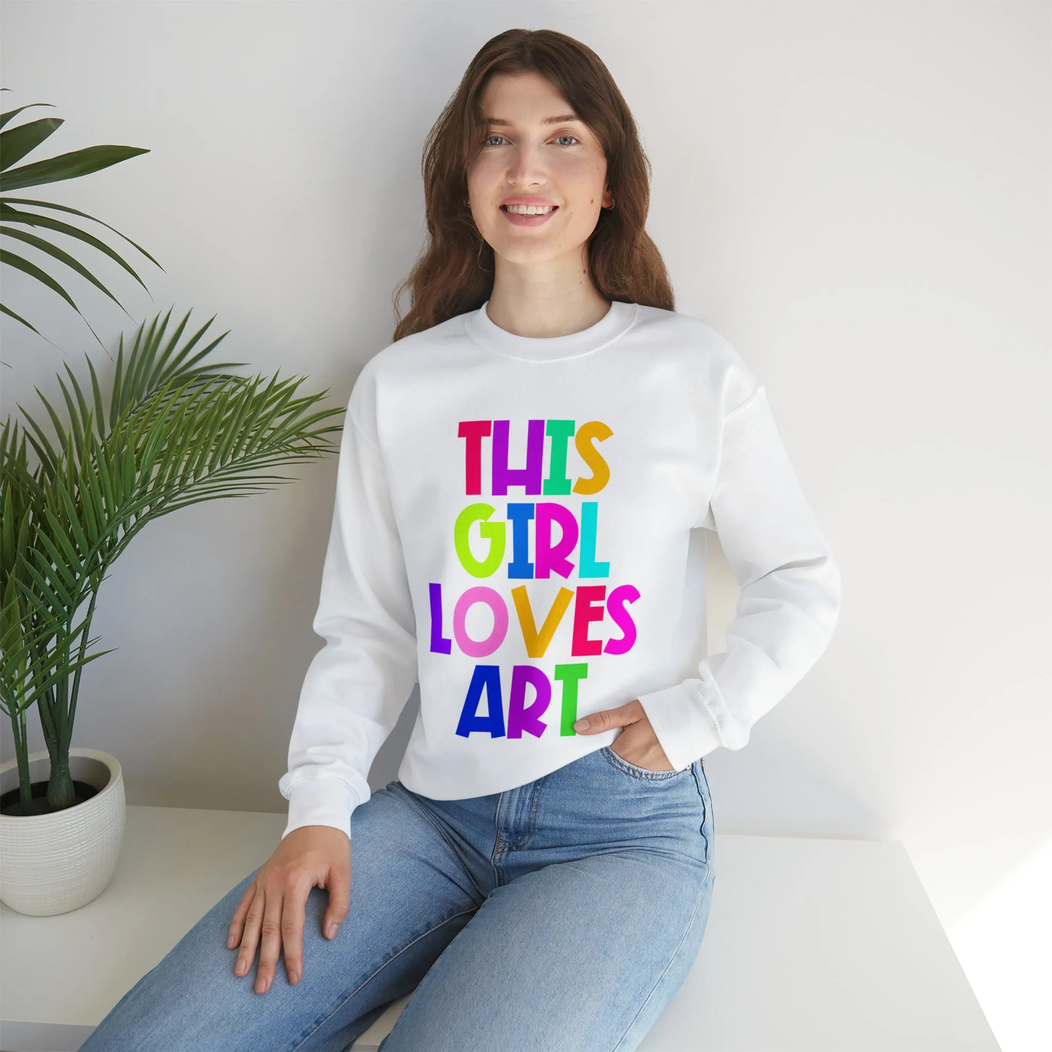 This Girl Loves Art Unisex Heavy Blend™ Crewneck Sweatshirt