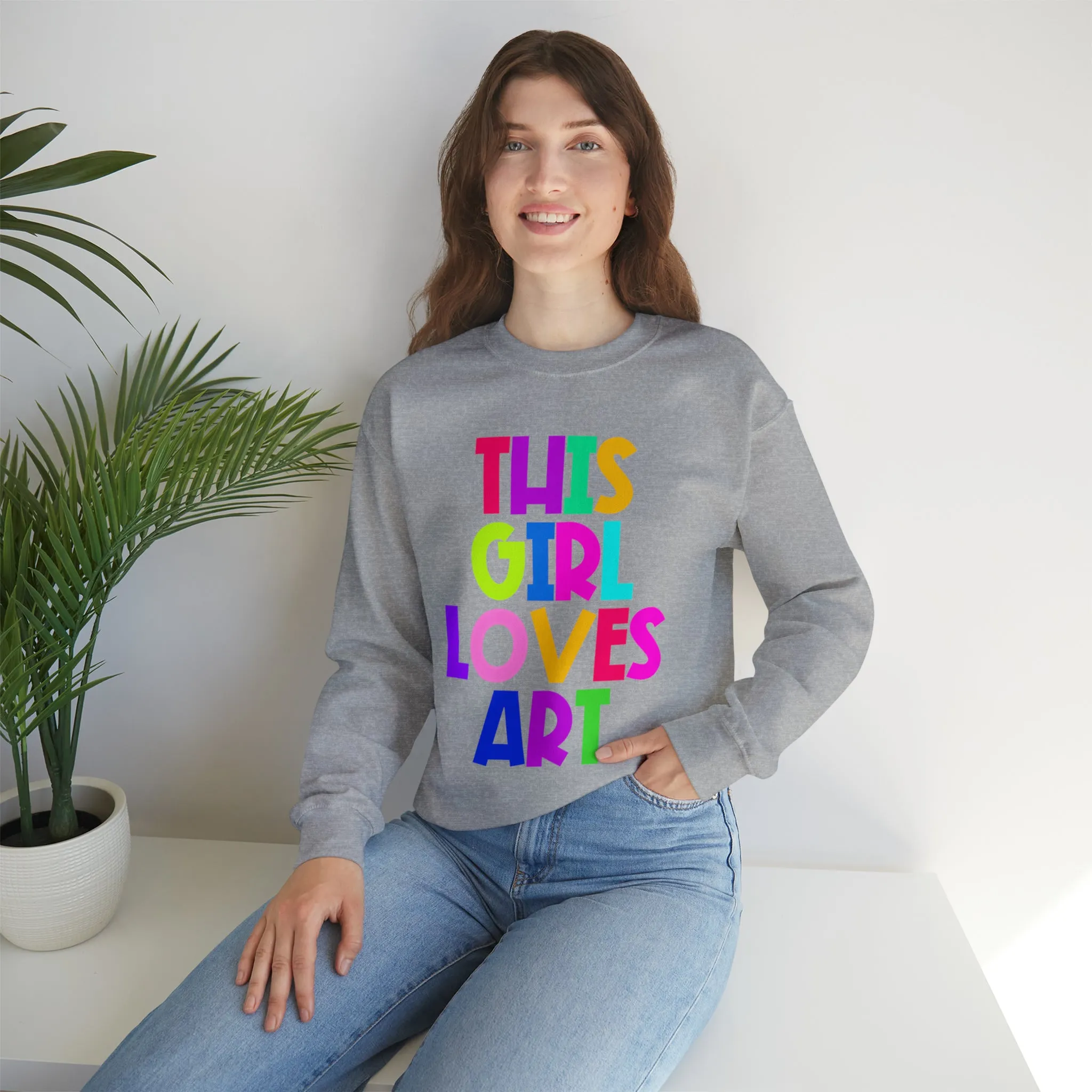 This Girl Loves Art Unisex Heavy Blend™ Crewneck Sweatshirt