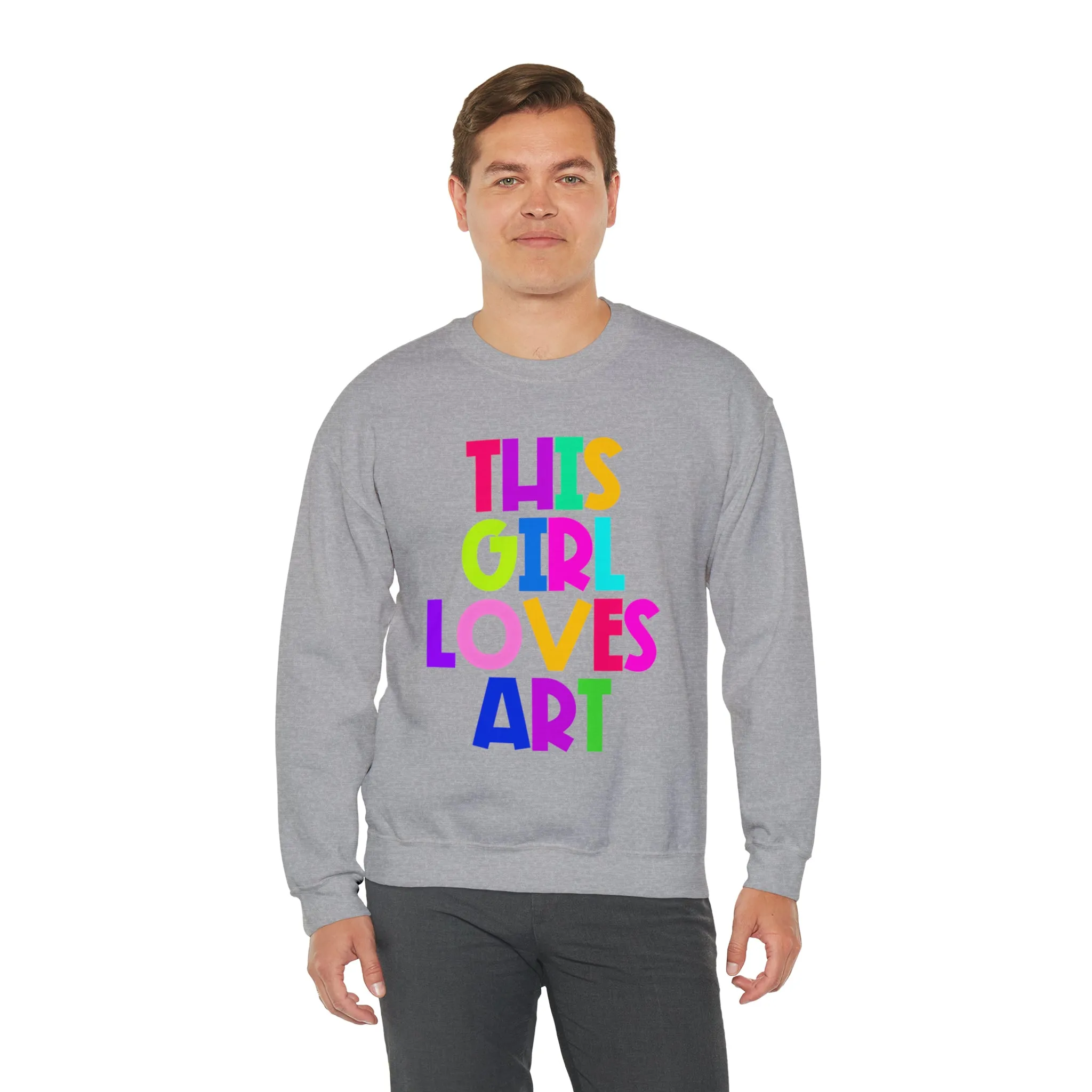 This Girl Loves Art Unisex Heavy Blend™ Crewneck Sweatshirt