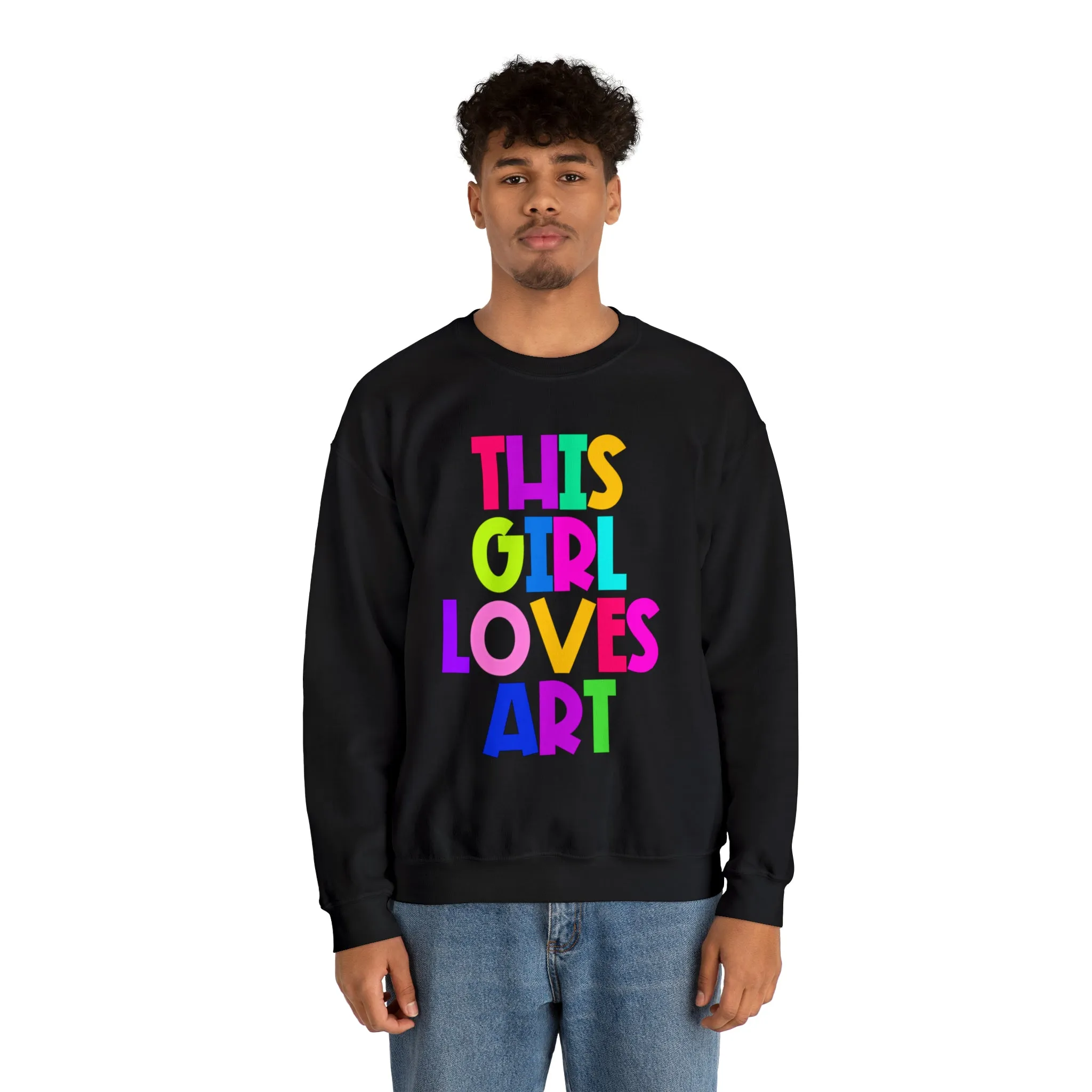 This Girl Loves Art Unisex Heavy Blend™ Crewneck Sweatshirt