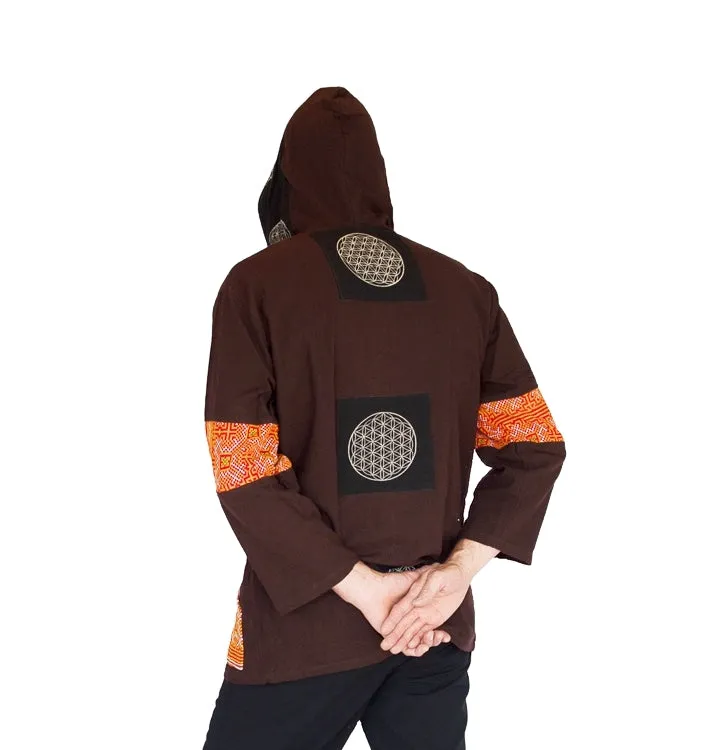 Tribal Button Down Flower of Life Jacket