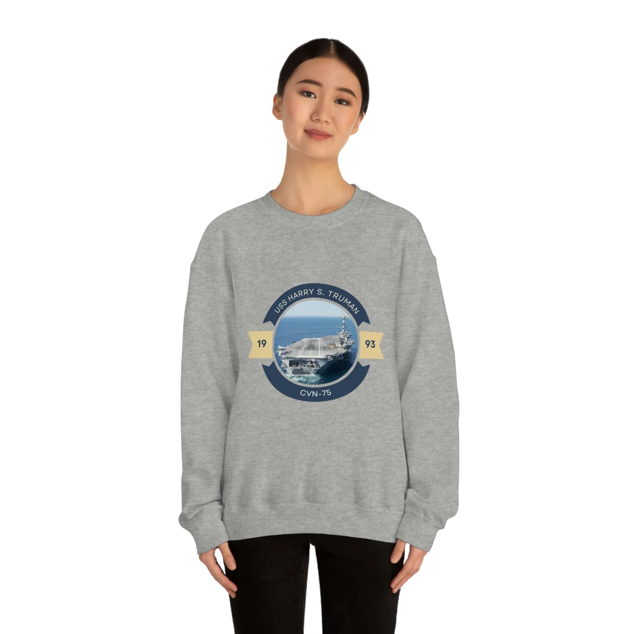 USS Harry S. Truman CVN-75 POD Navy Ship  Unisex Heavy Blend™ Crewneck Sweatshirt