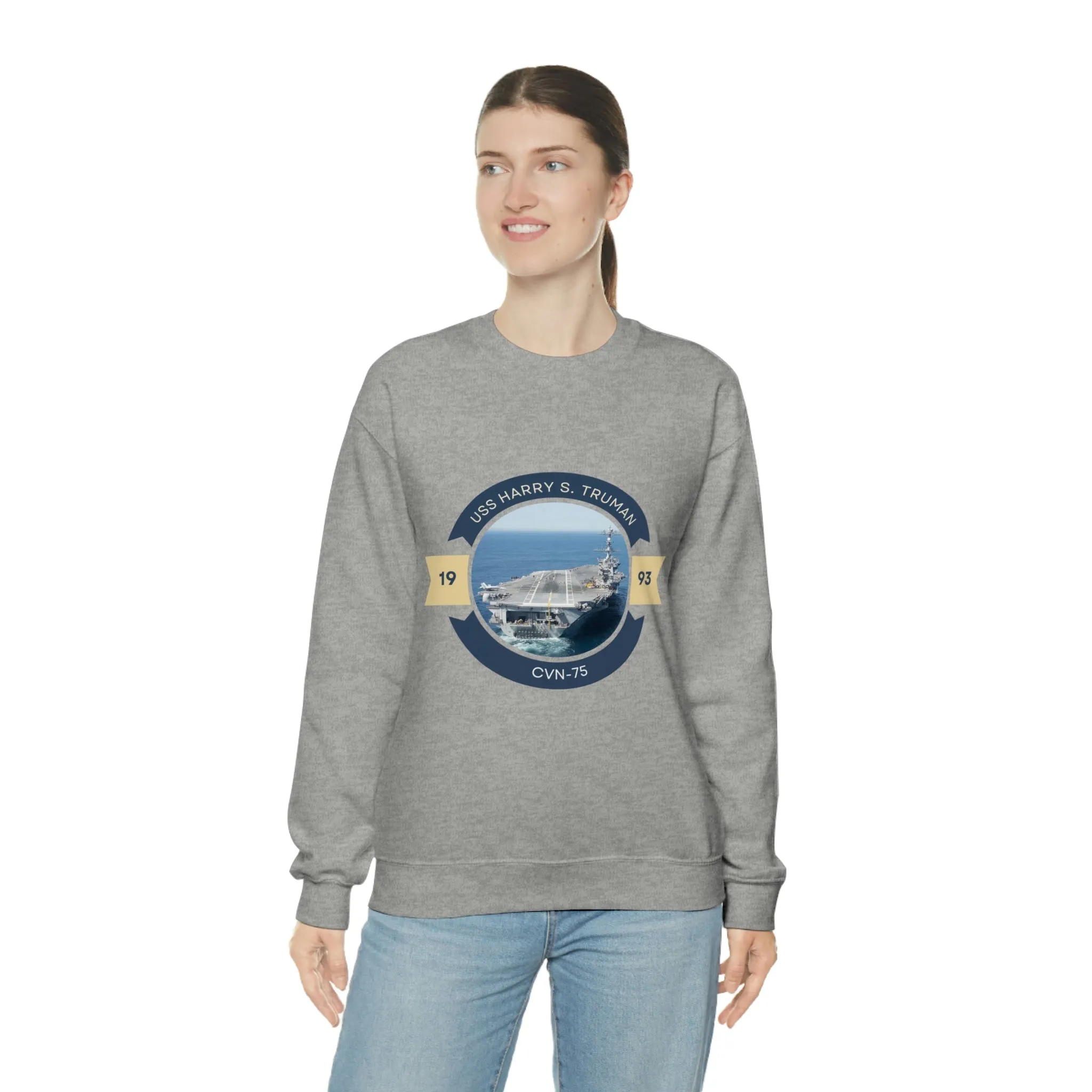 USS Harry S. Truman CVN-75 POD Navy Ship  Unisex Heavy Blend™ Crewneck Sweatshirt